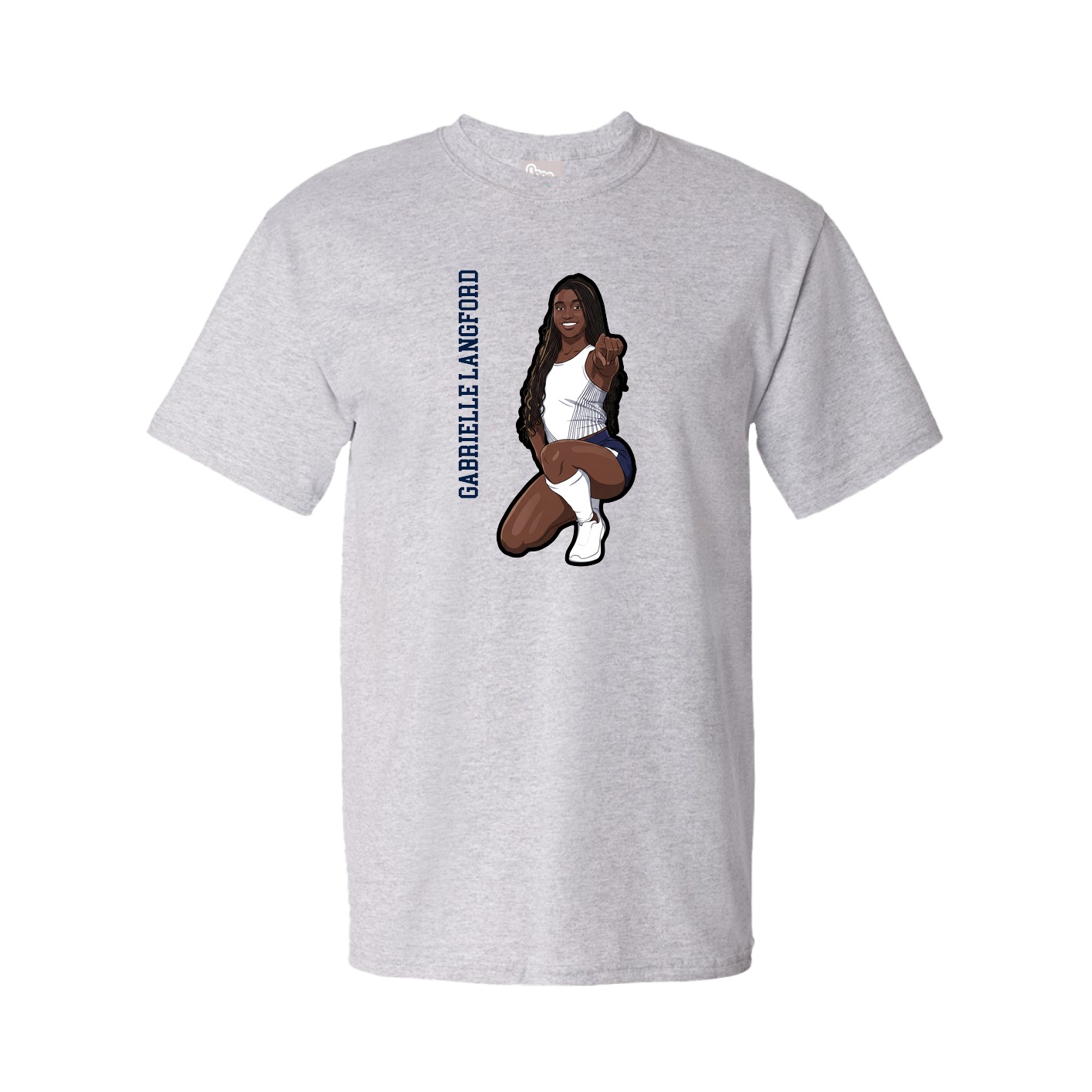 Youth Tee — Name Vertical in Grey
