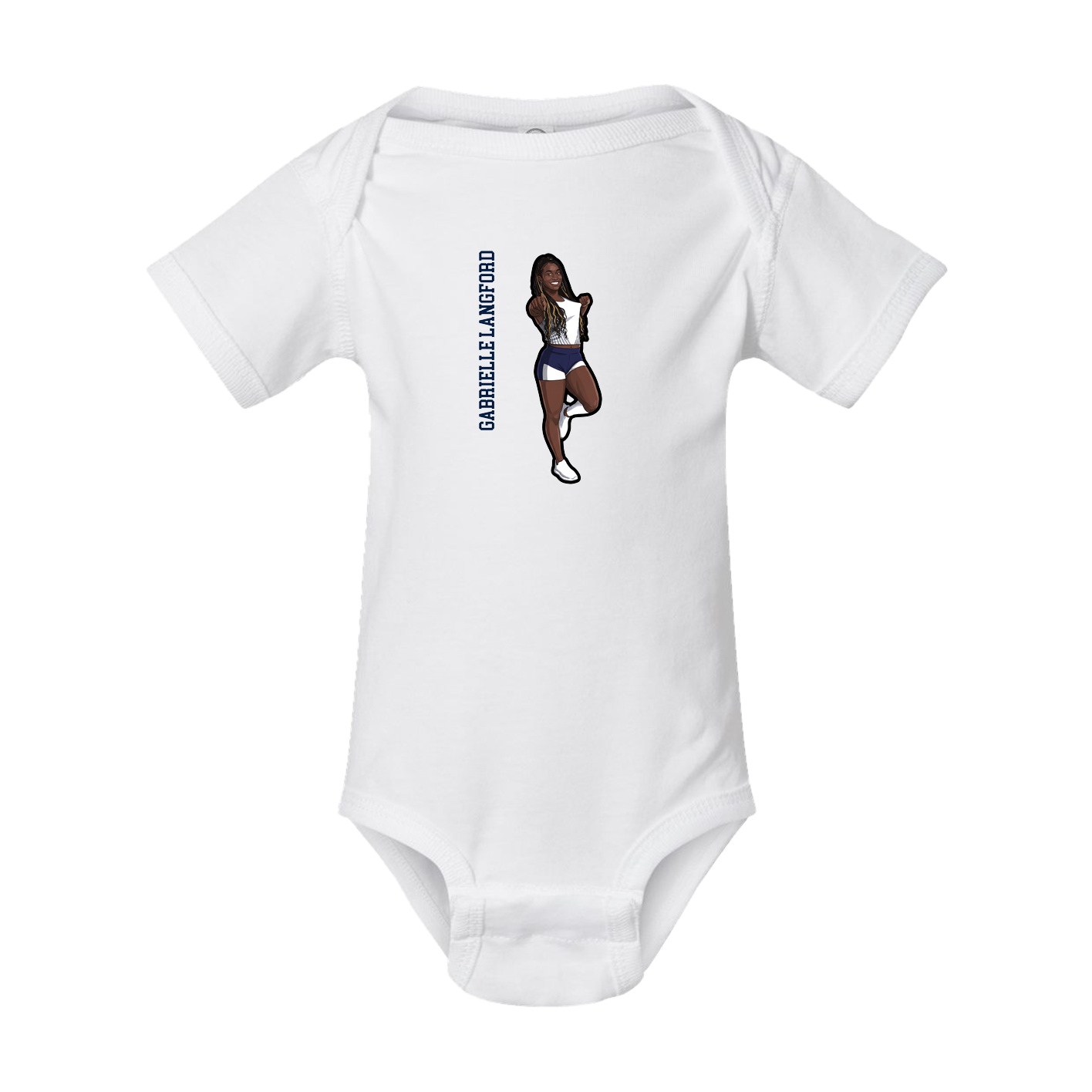 Baby Onesie — Name Vertical in White