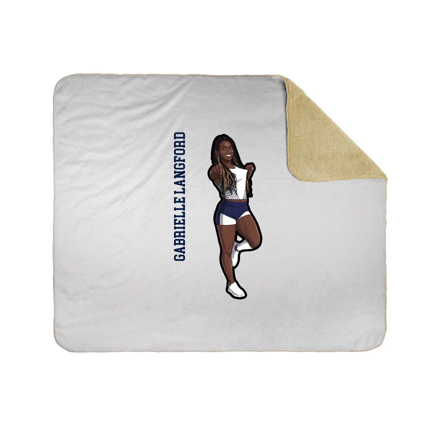 Throw Blanket — Name Vertical in White