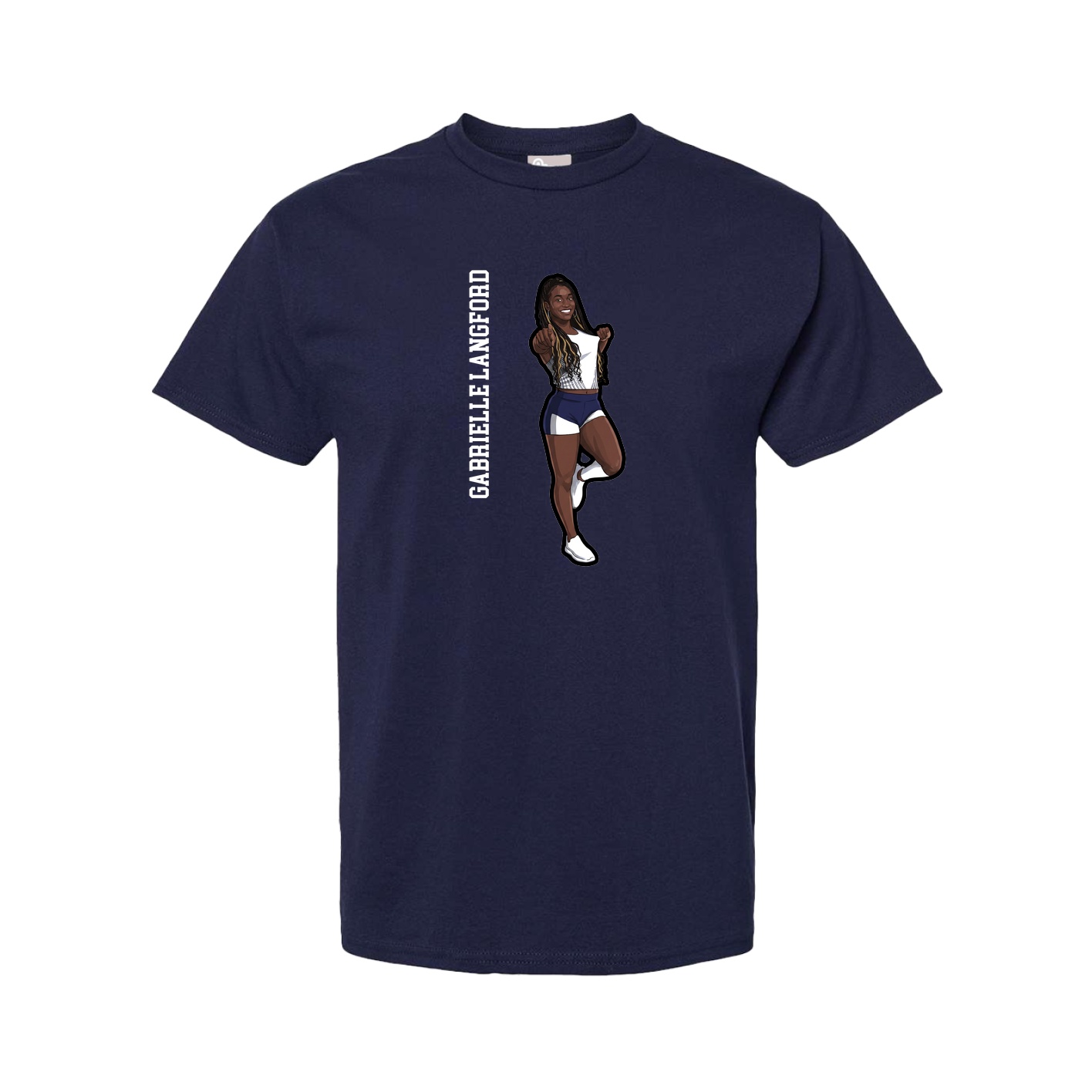 Tee — Name Vertical in Navy