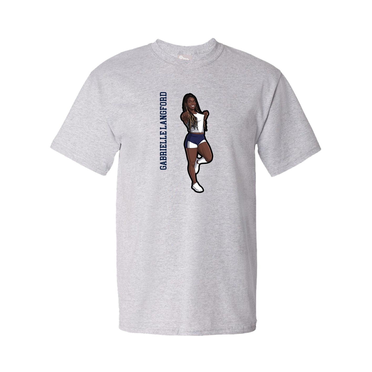Youth Tee — Name Vertical in Grey