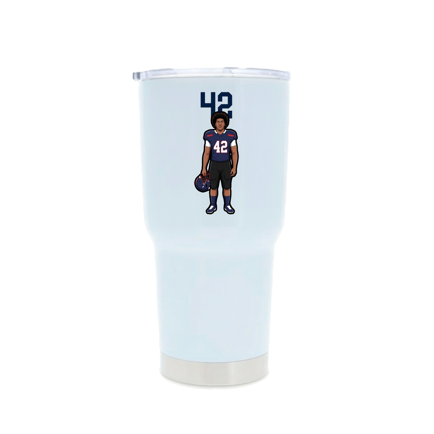 30oz Stainless Steel Tumbler — Number Top in White