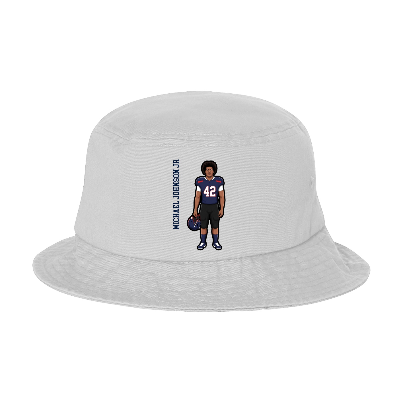 Bucket Cap — Name Vertical in White
