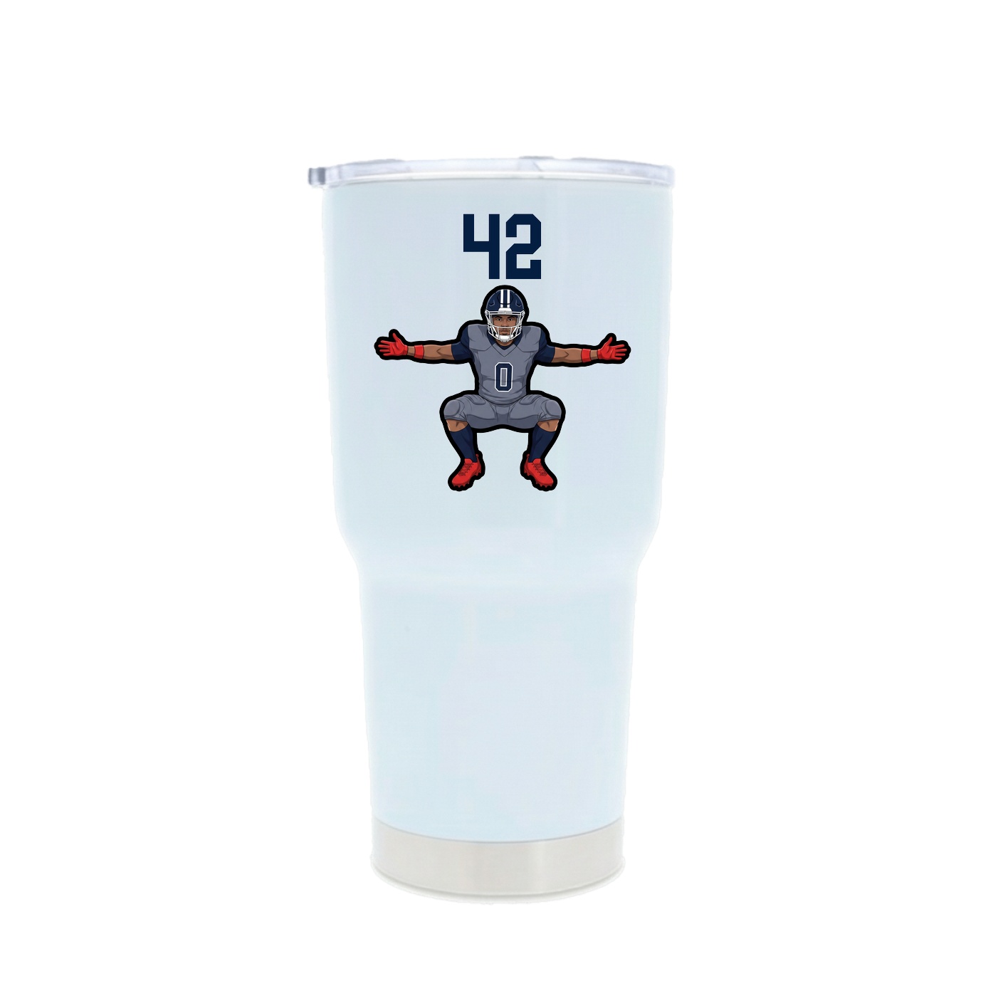 30oz Stainless Steel Tumbler — Number Top in White