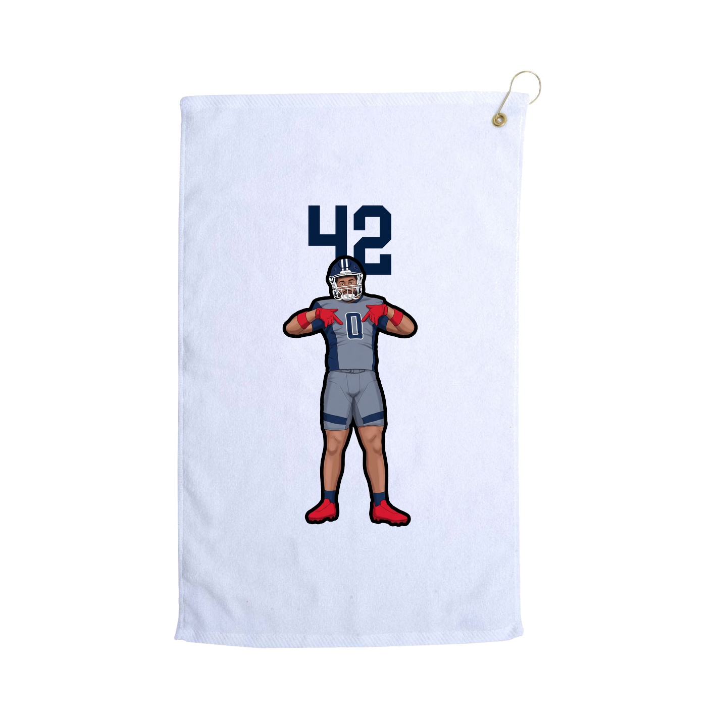 Golf Towel — Number Top in White