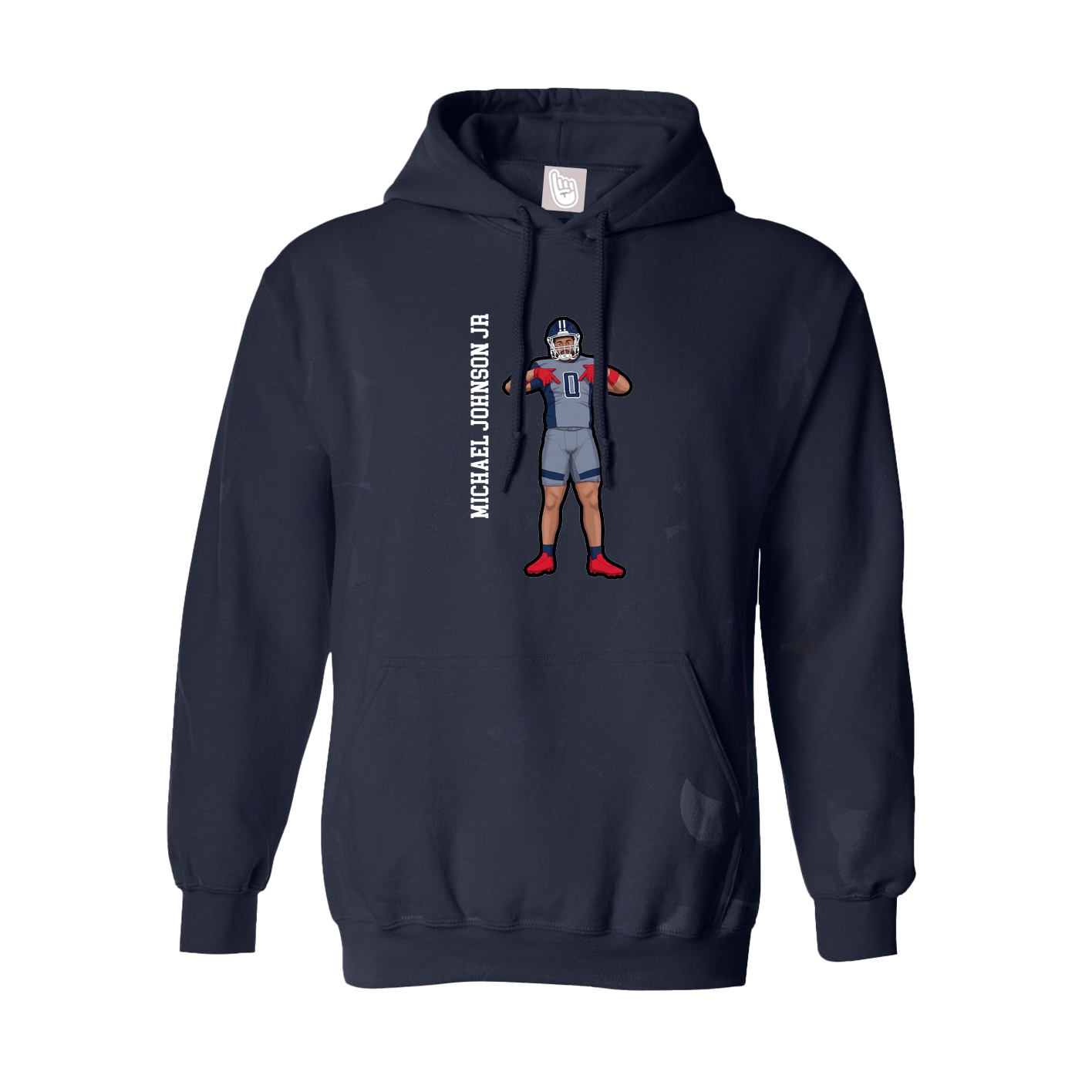 Youth Hoodie — Name Vertical in Navy