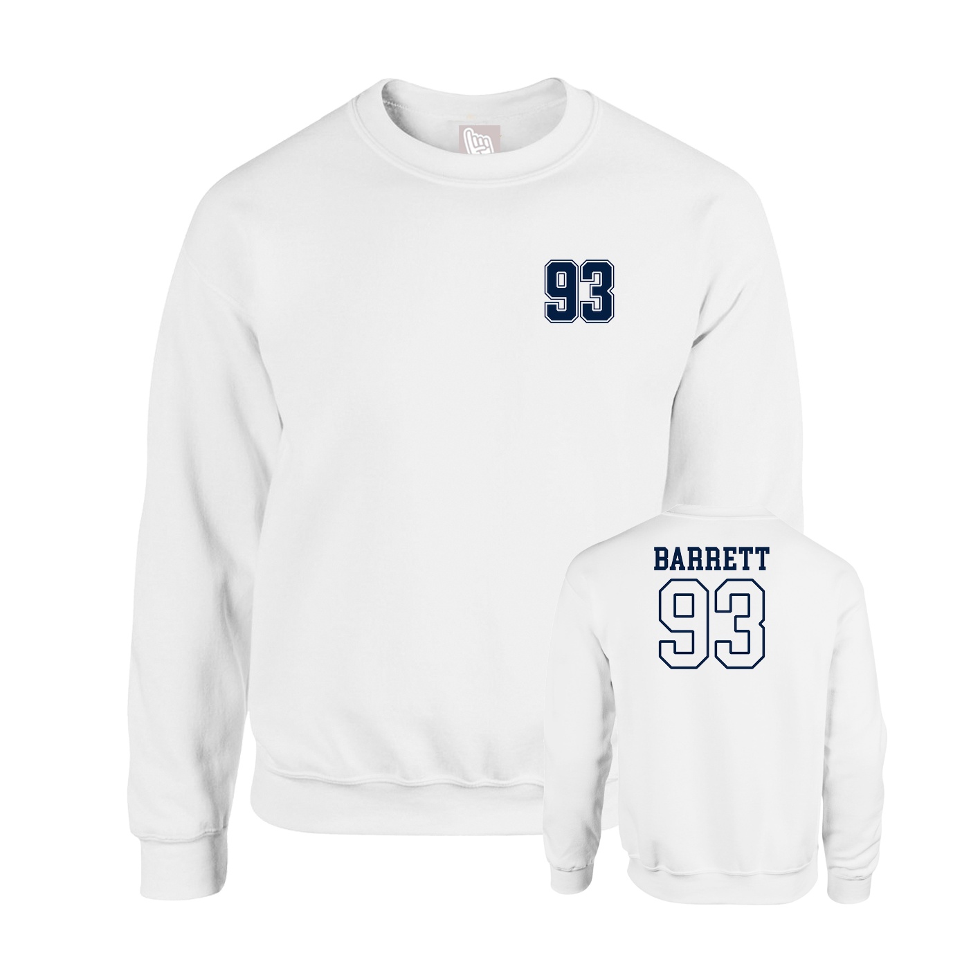 Fleece Crew — Chest Back in White