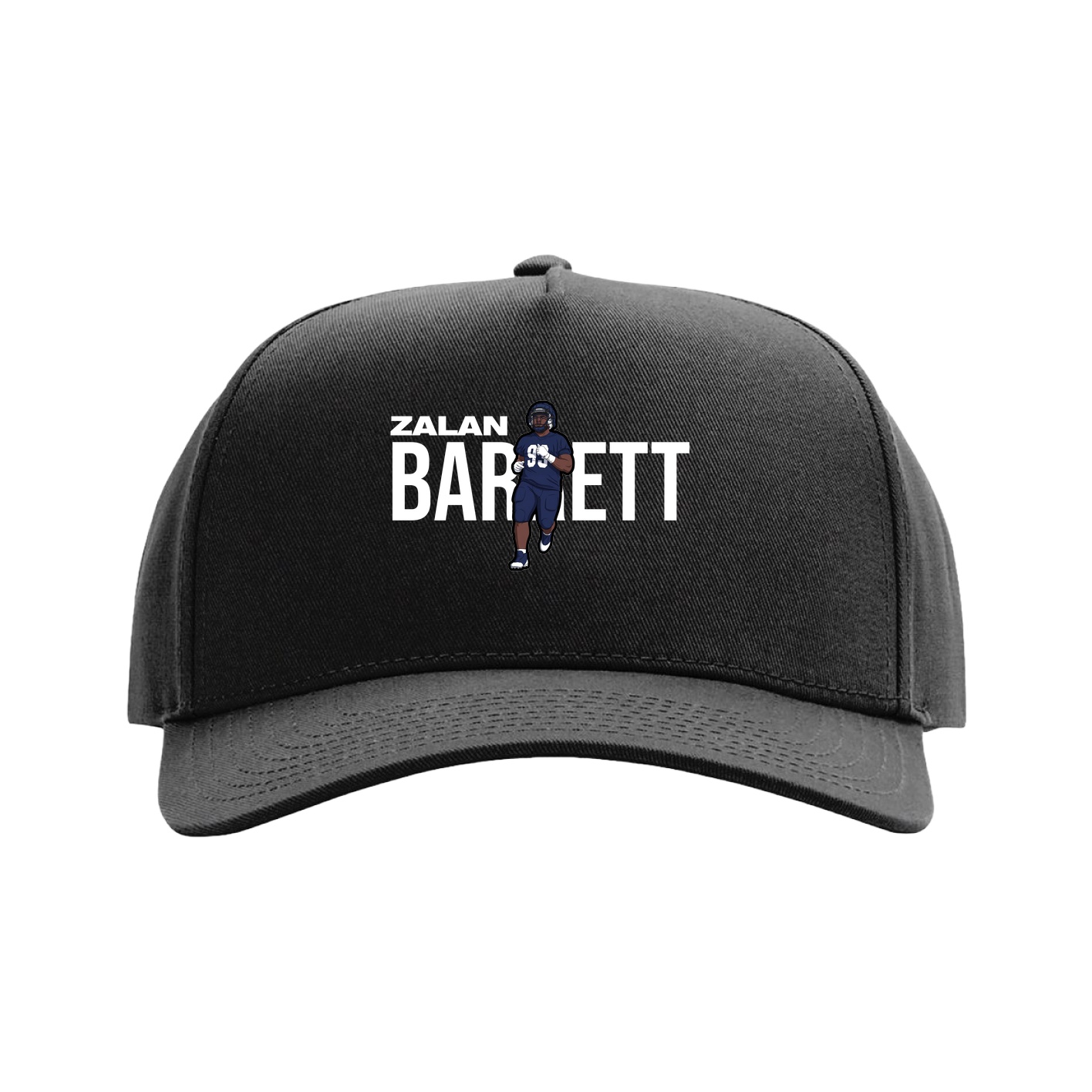 Full Fabric Five-Panel Champ Cap — Player Name in Black