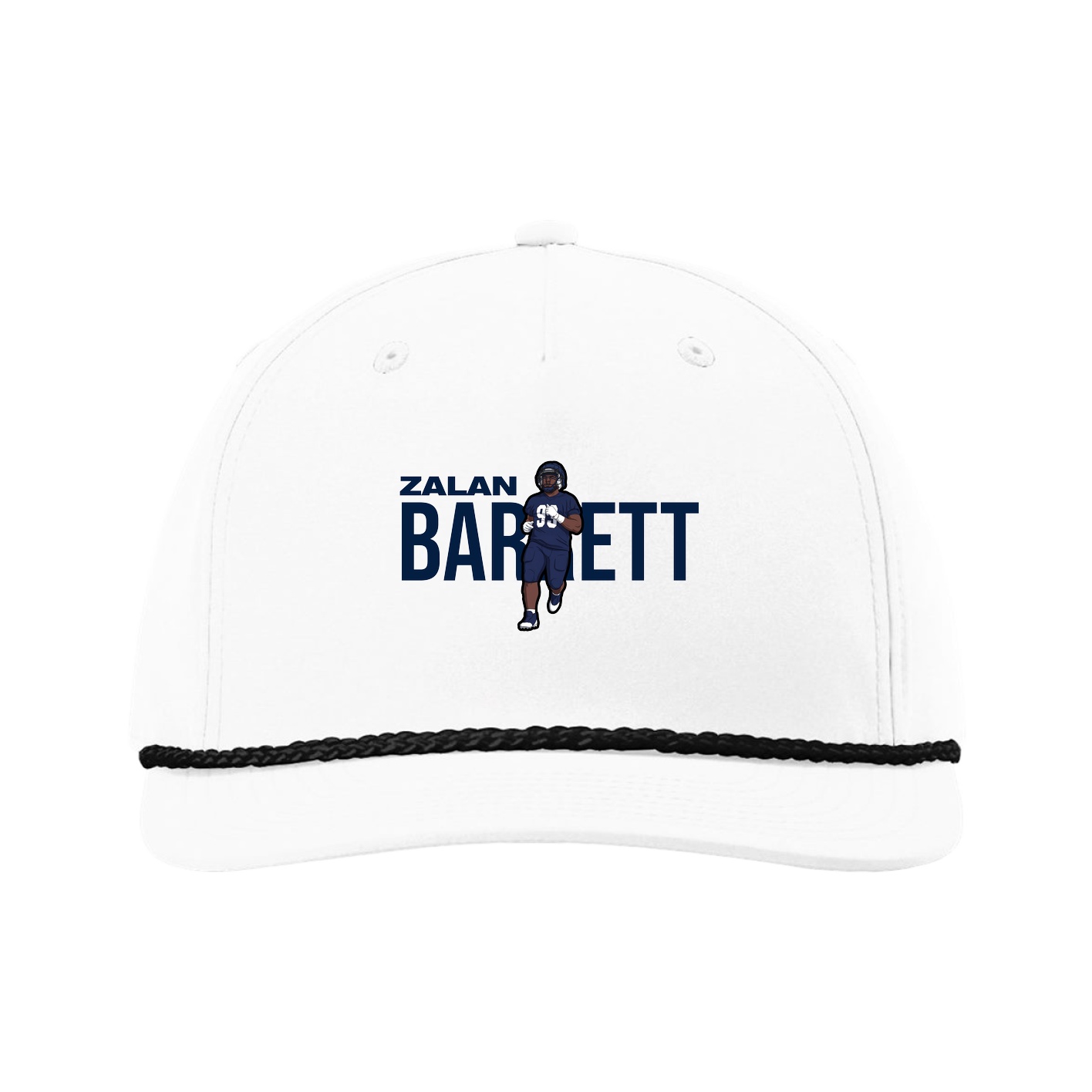Five-Panel Classic Rope Cap — Player Name in White