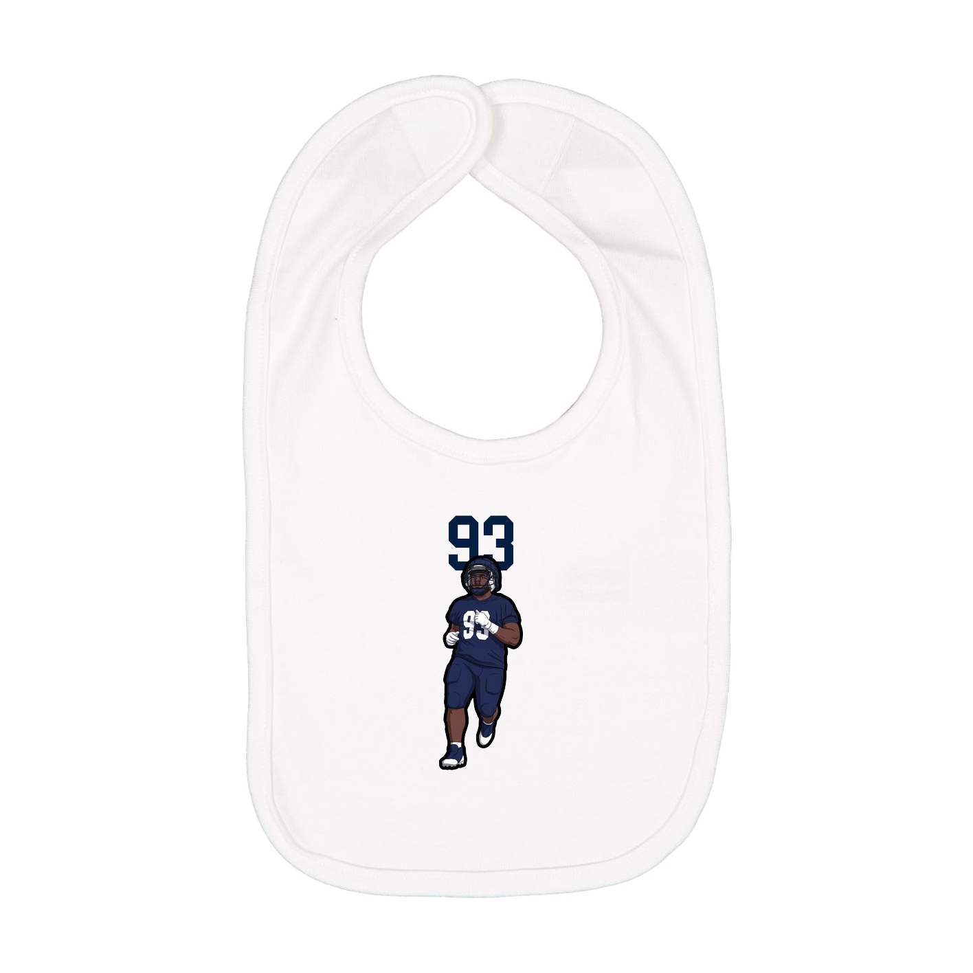 Infant Bib — Number Top in White