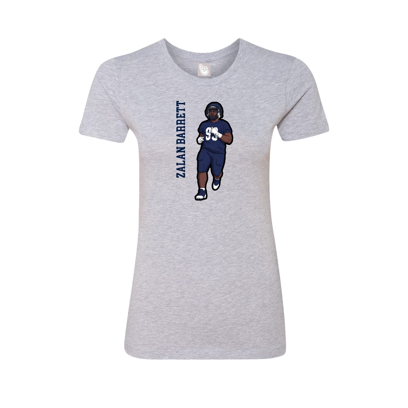 Fitted Women's Tee — Name Vertical in Grey