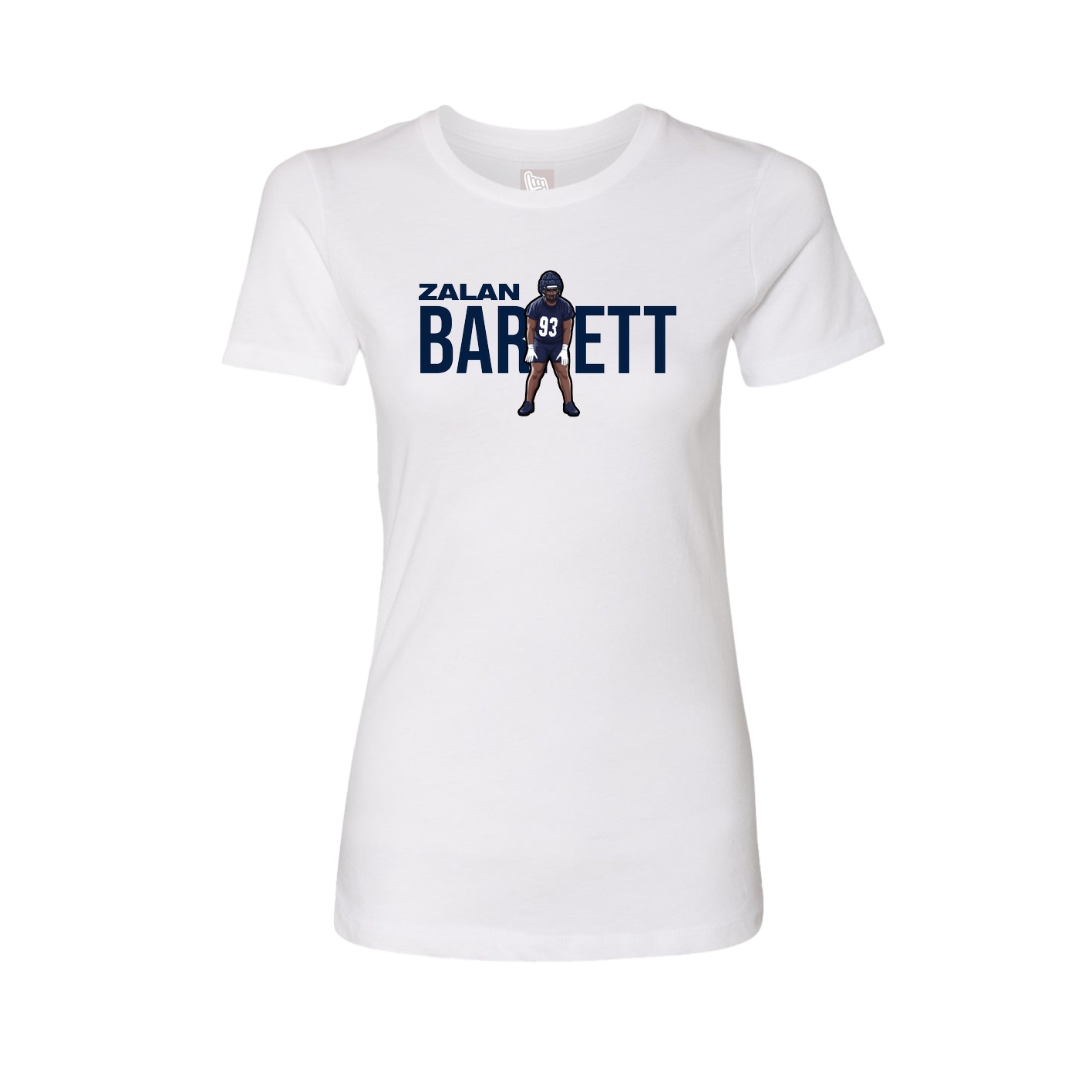 Fitted Women's Tee — Player Name in White