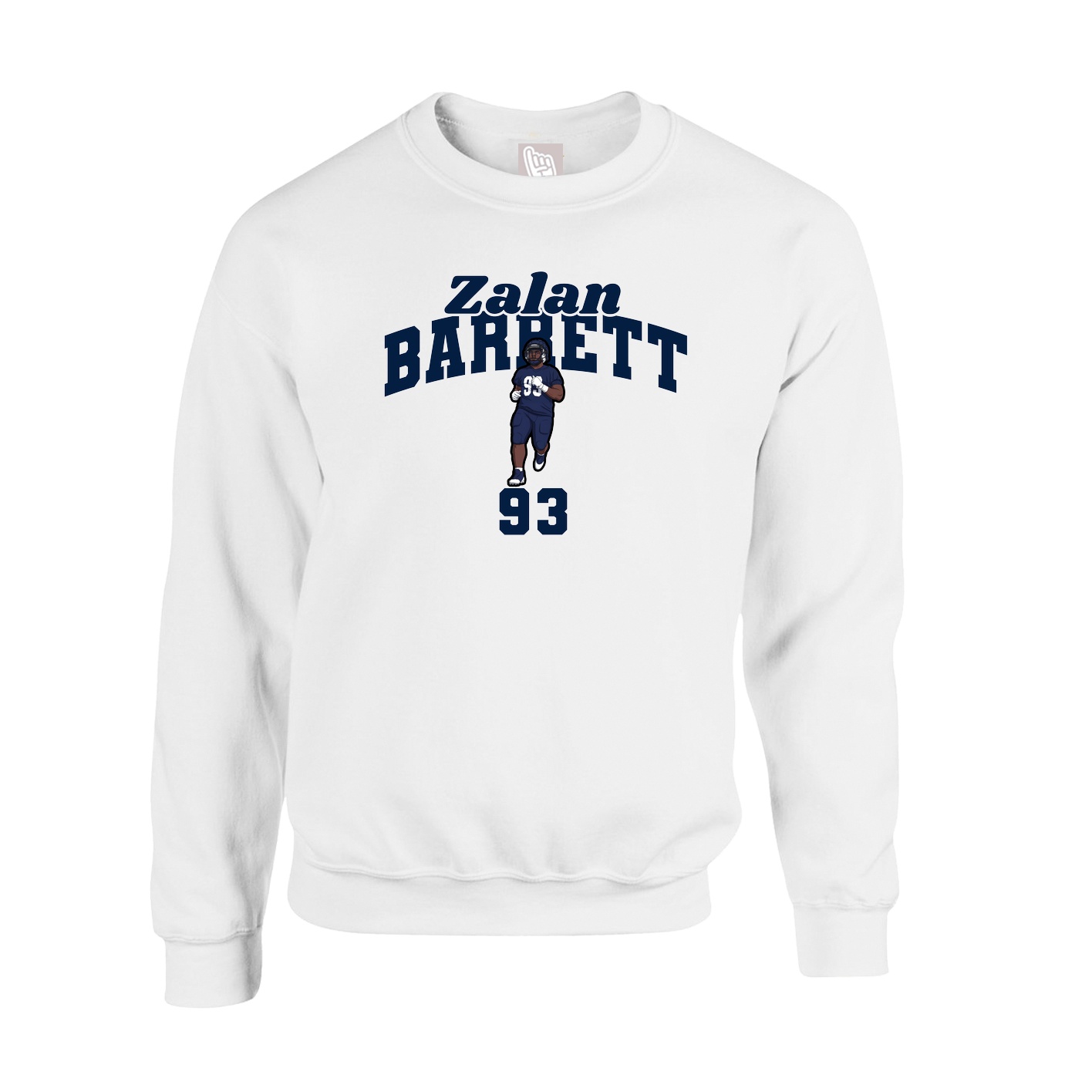 Fleece Crew — Signature Arch in White