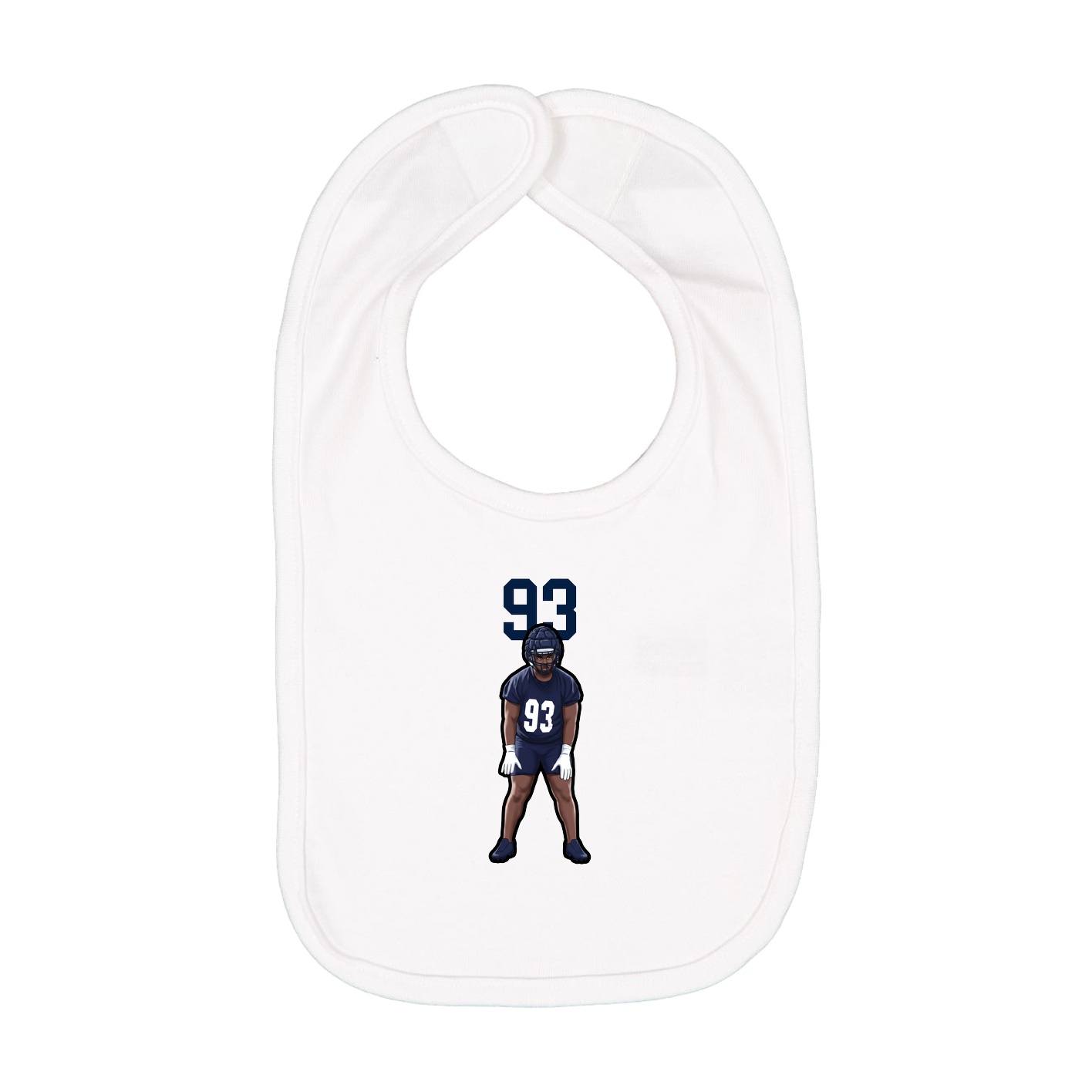 Infant Bib — Number Top in White