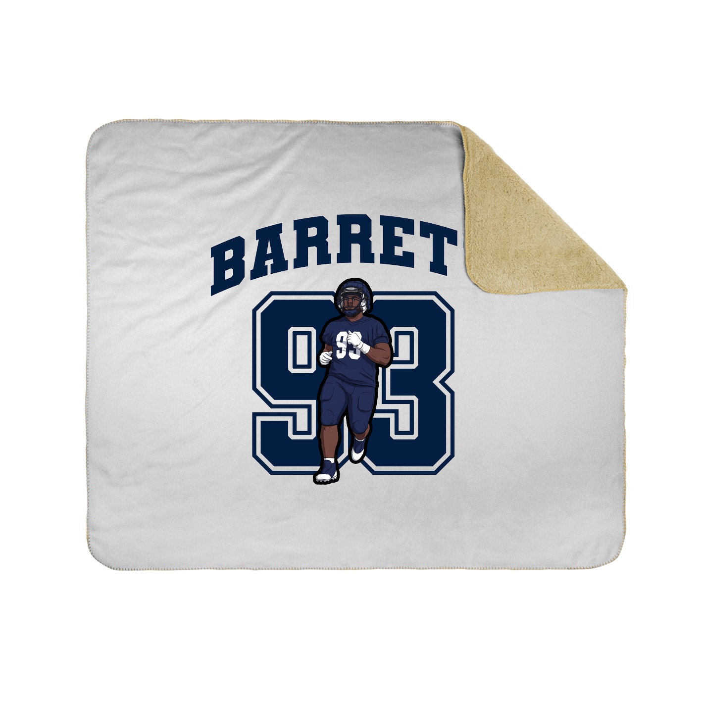 Throw Blanket — Number in White
