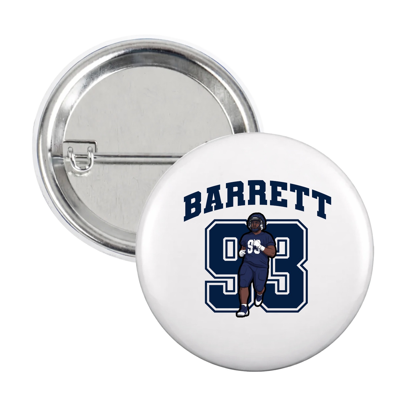Game Day Button — Number in White
