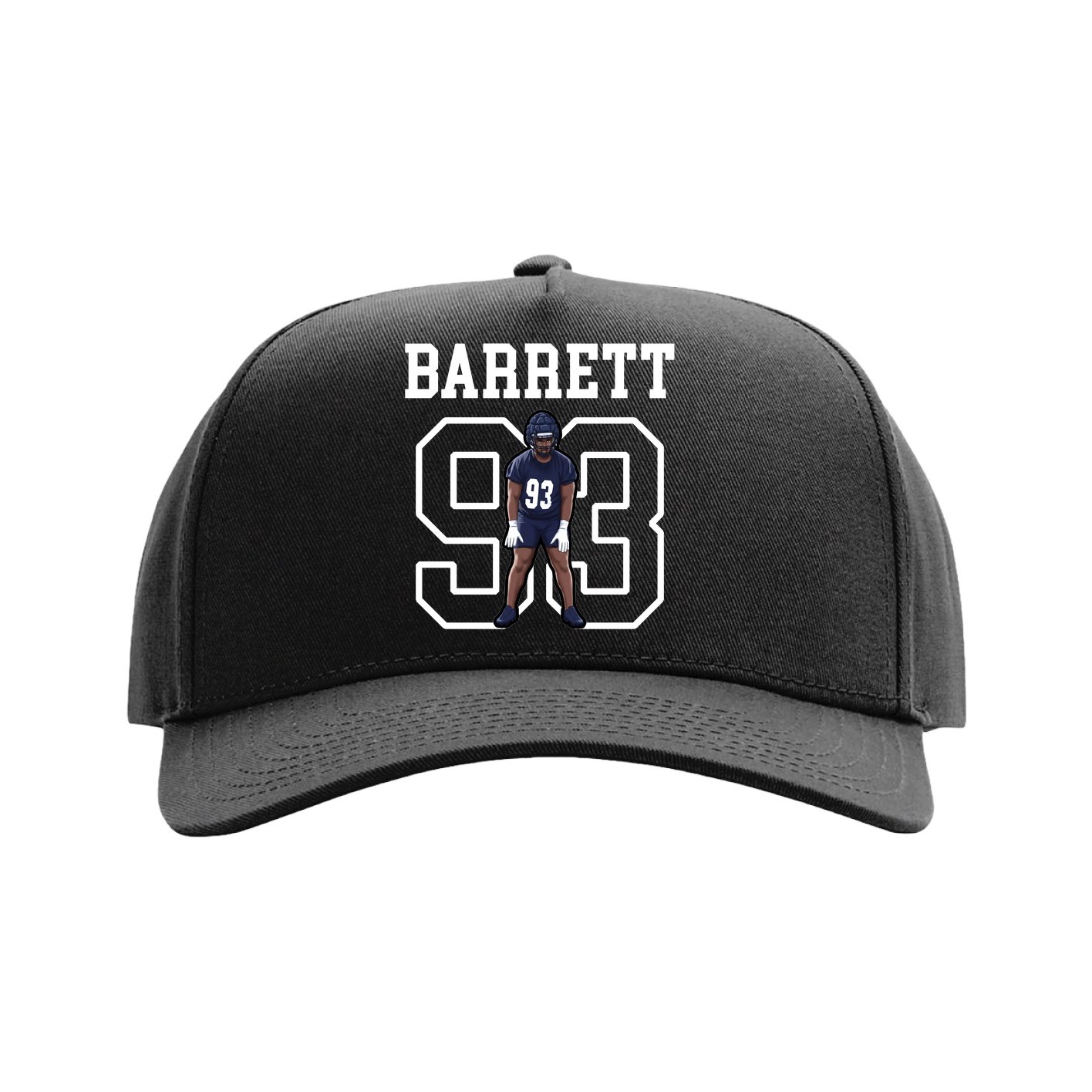 Full Fabric Five-Panel Champ Cap — Shirsey in Black