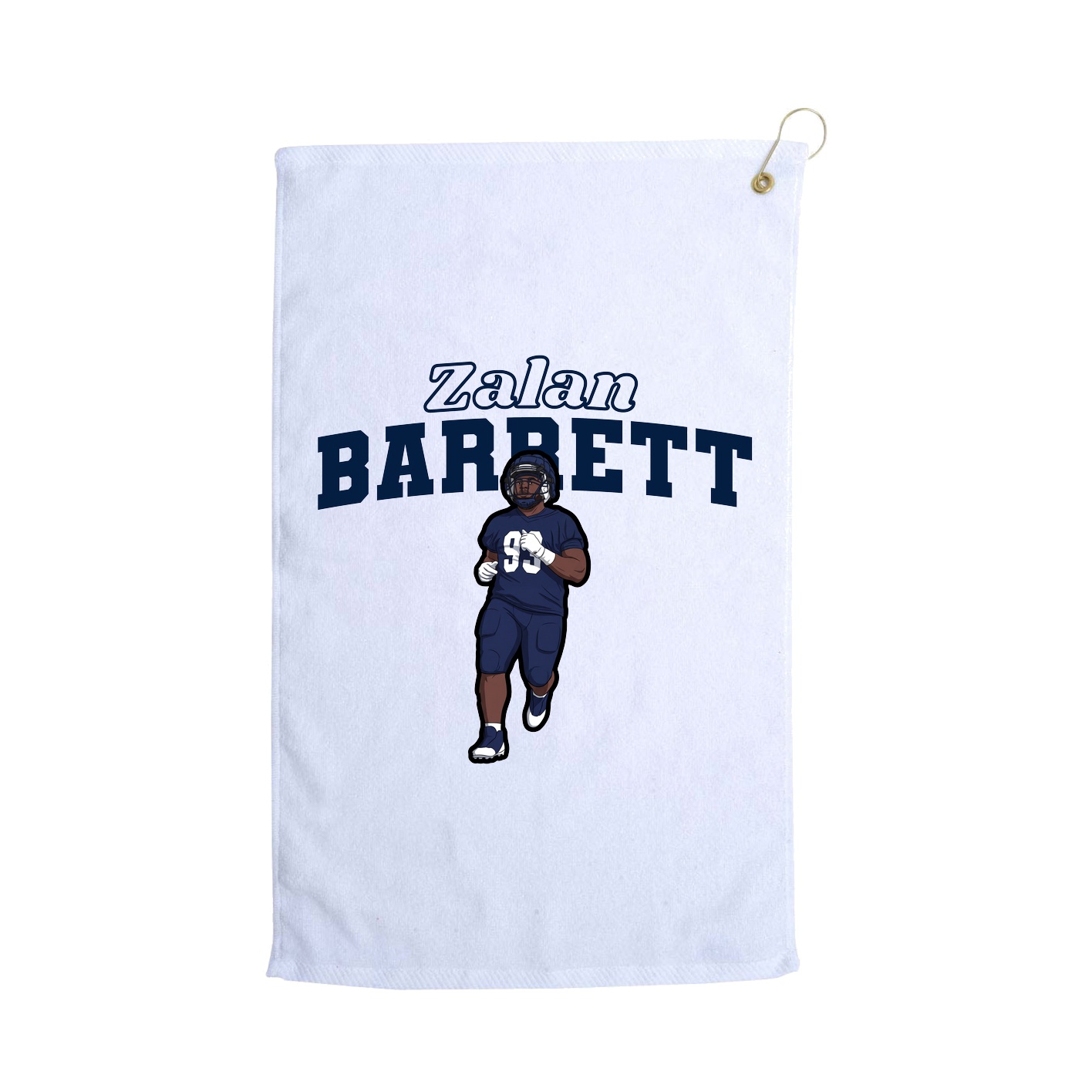 Golf Towel — Name Arch in White