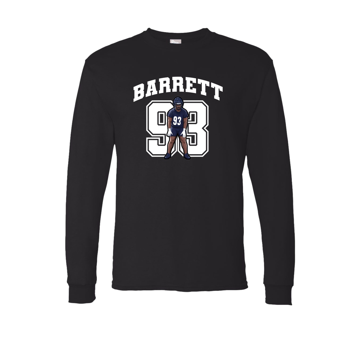 Long Sleeve Tee — Number in Black