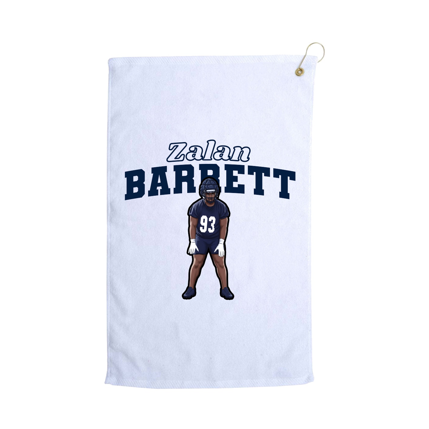 Golf Towel — Name Arch in White