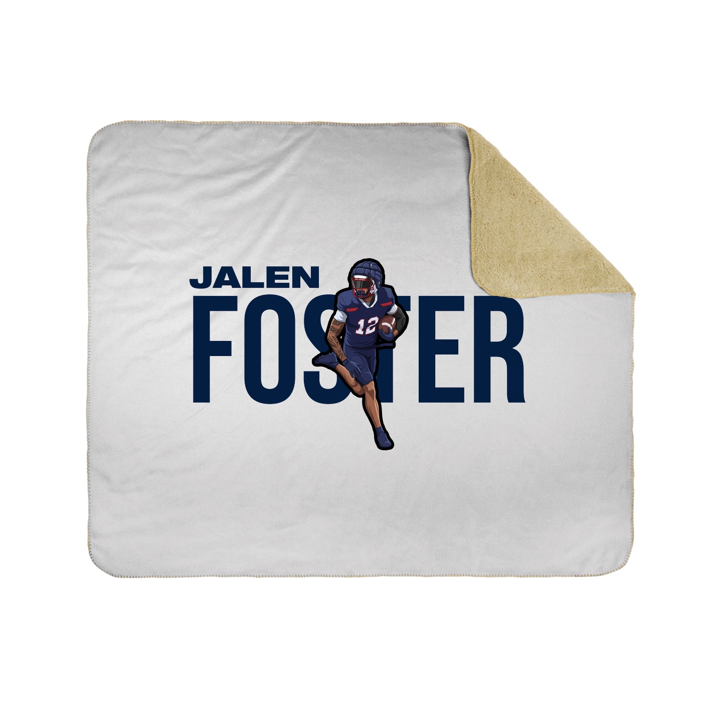 Throw Blanket — Player Name in White