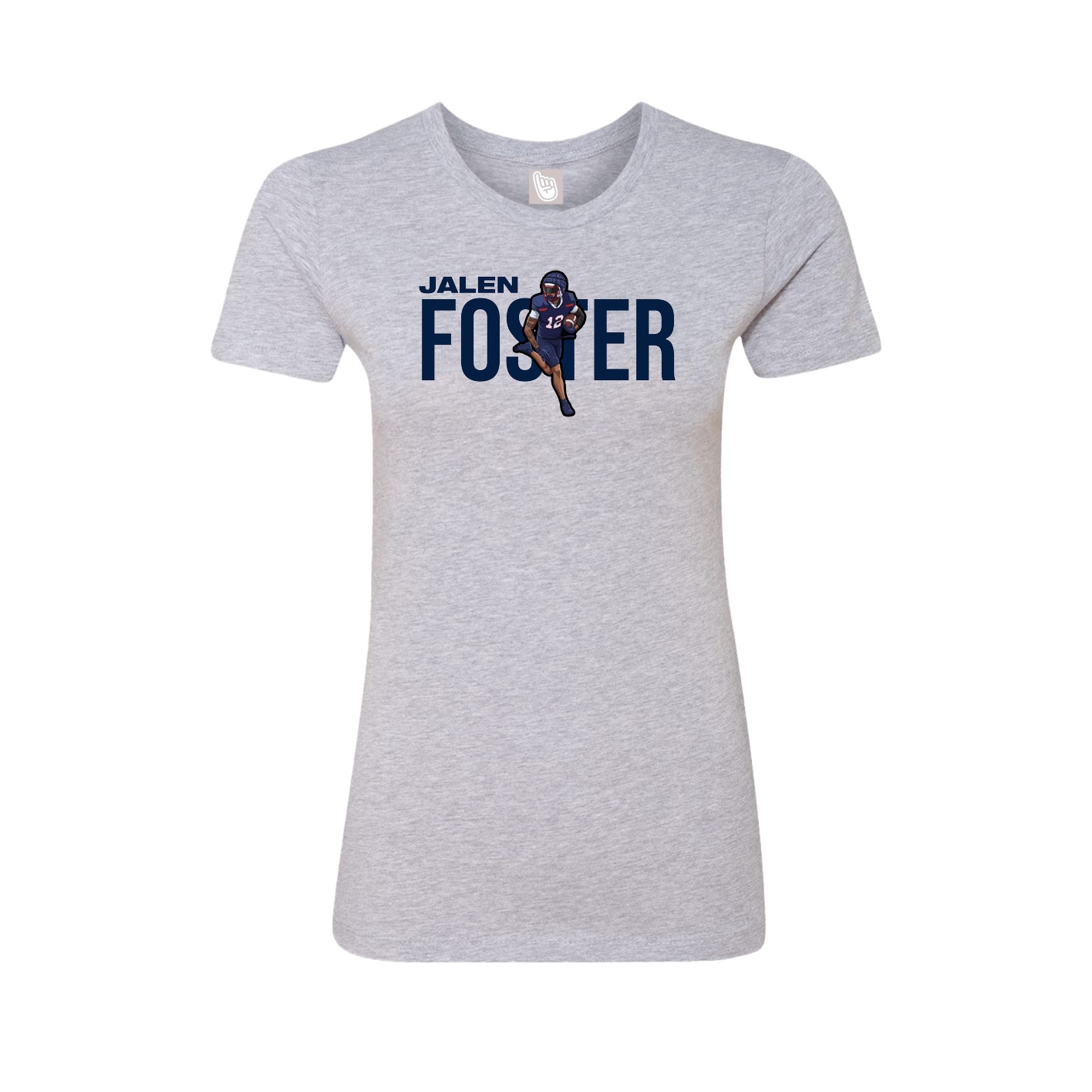 Fitted Women's Tee — Player Name in Grey