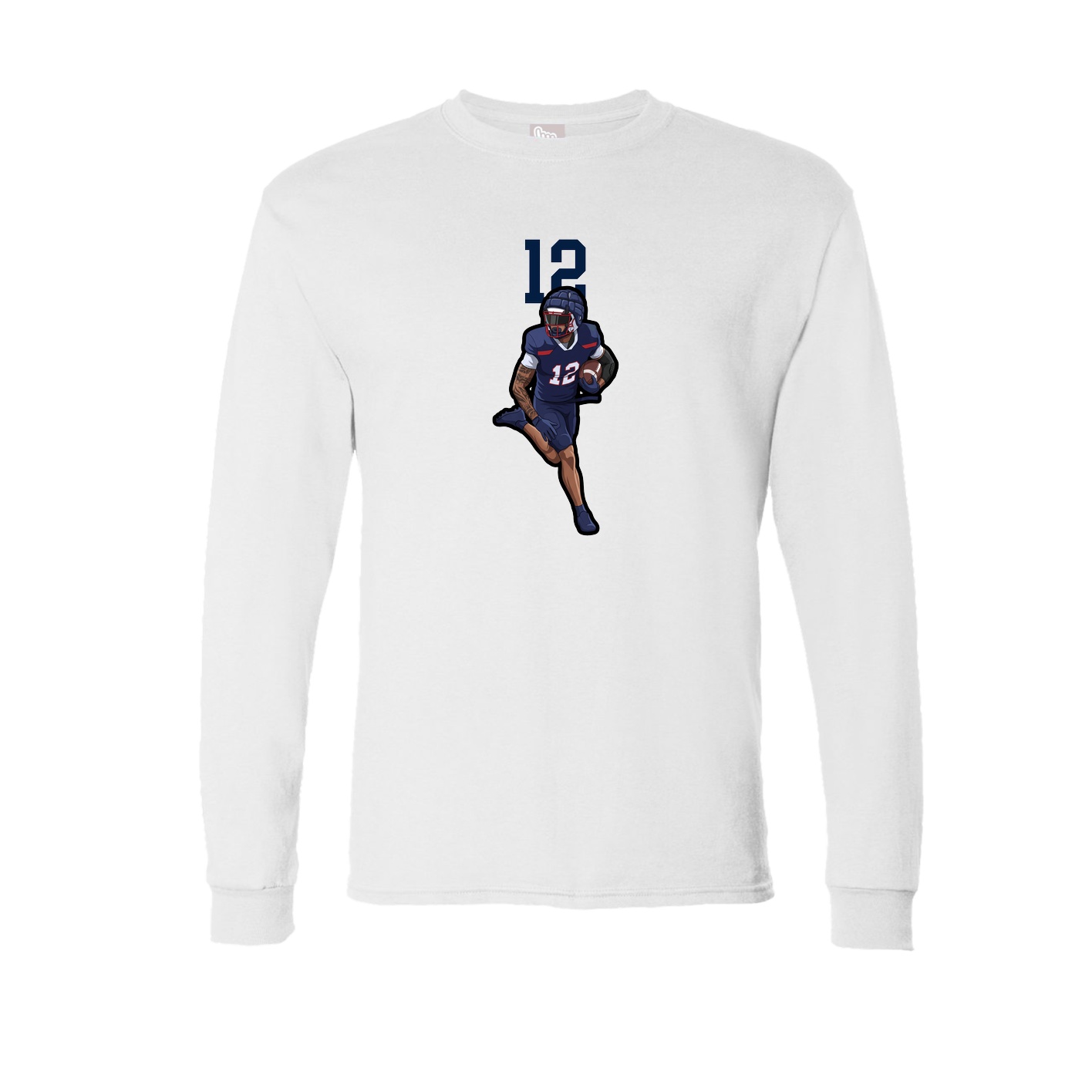 Long Sleeve Tee — Number Top in White