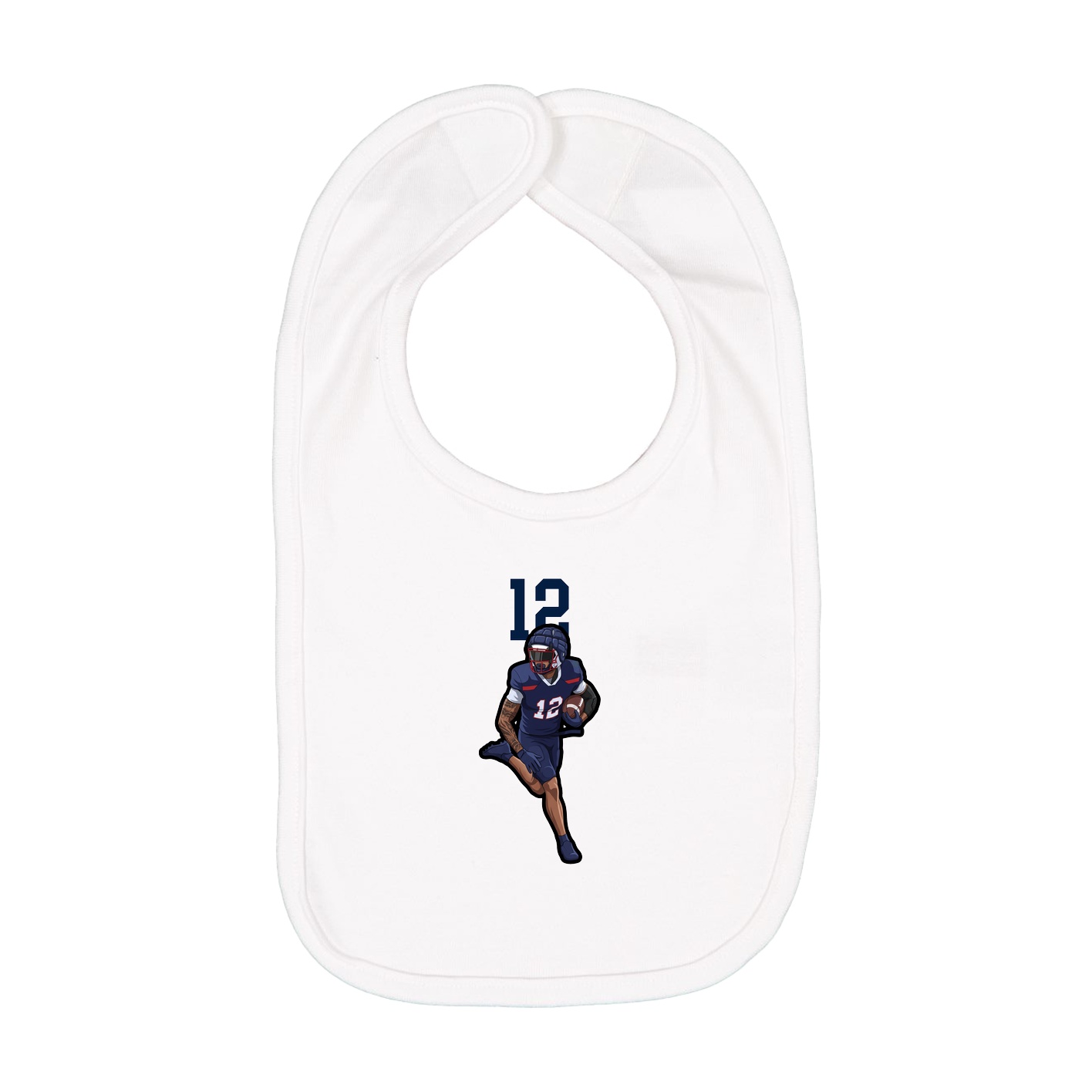 Infant Bib — Number Top in White