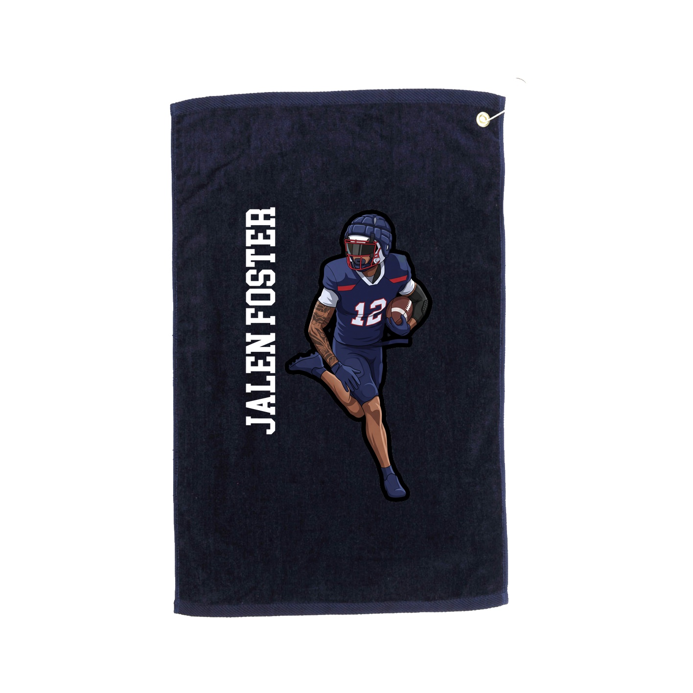 Golf Towel — Name Vertical in Navy