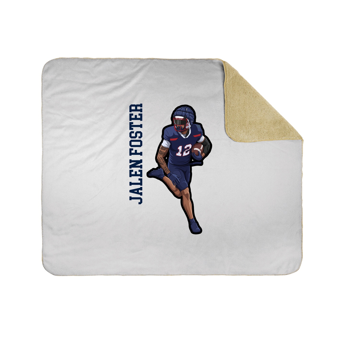 Throw Blanket — Name Vertical in White