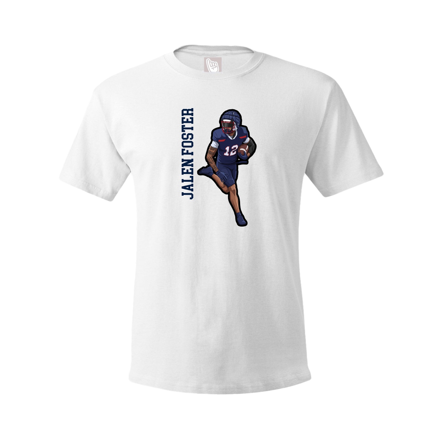Tee — Name Vertical in White