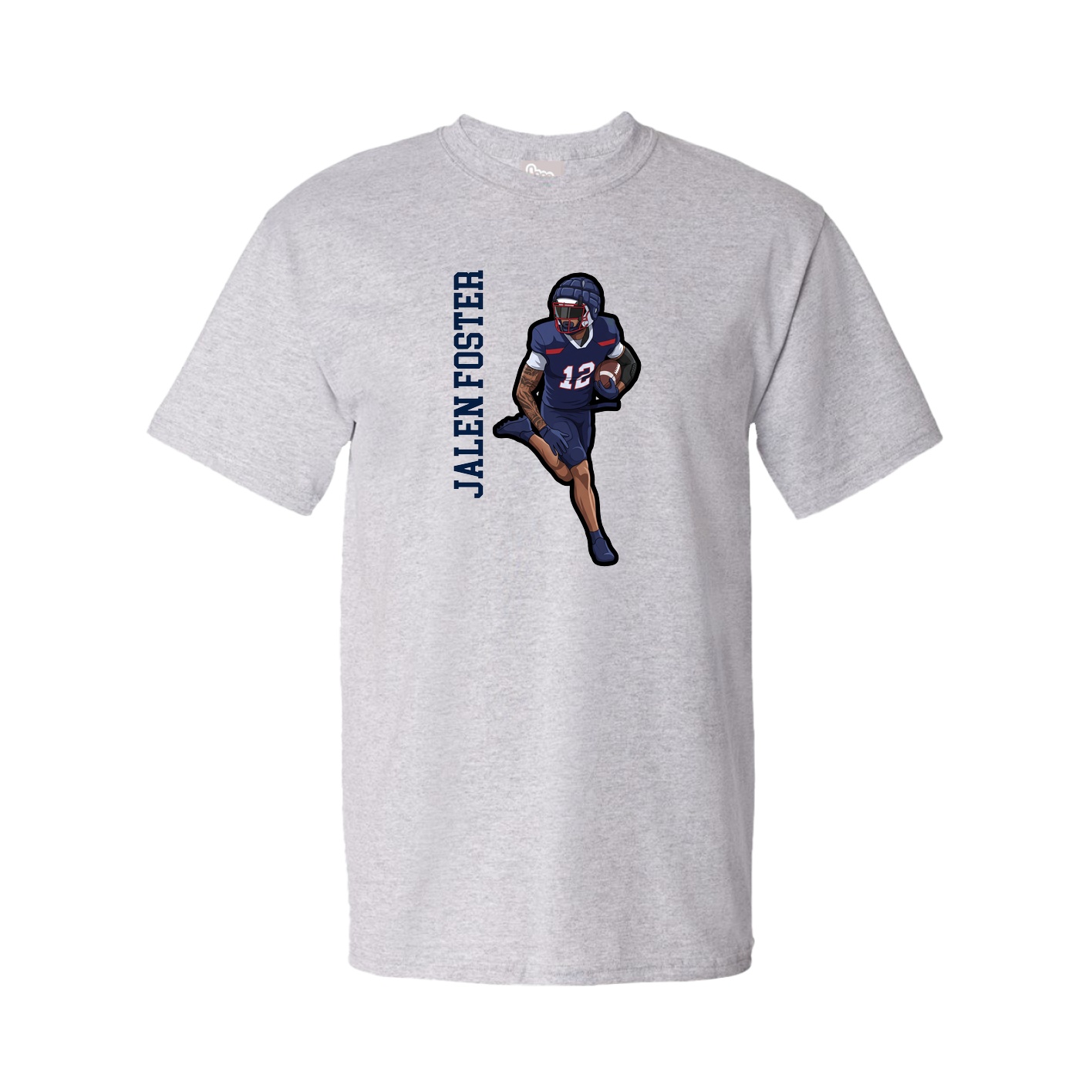 Youth Tee — Name Vertical in Grey