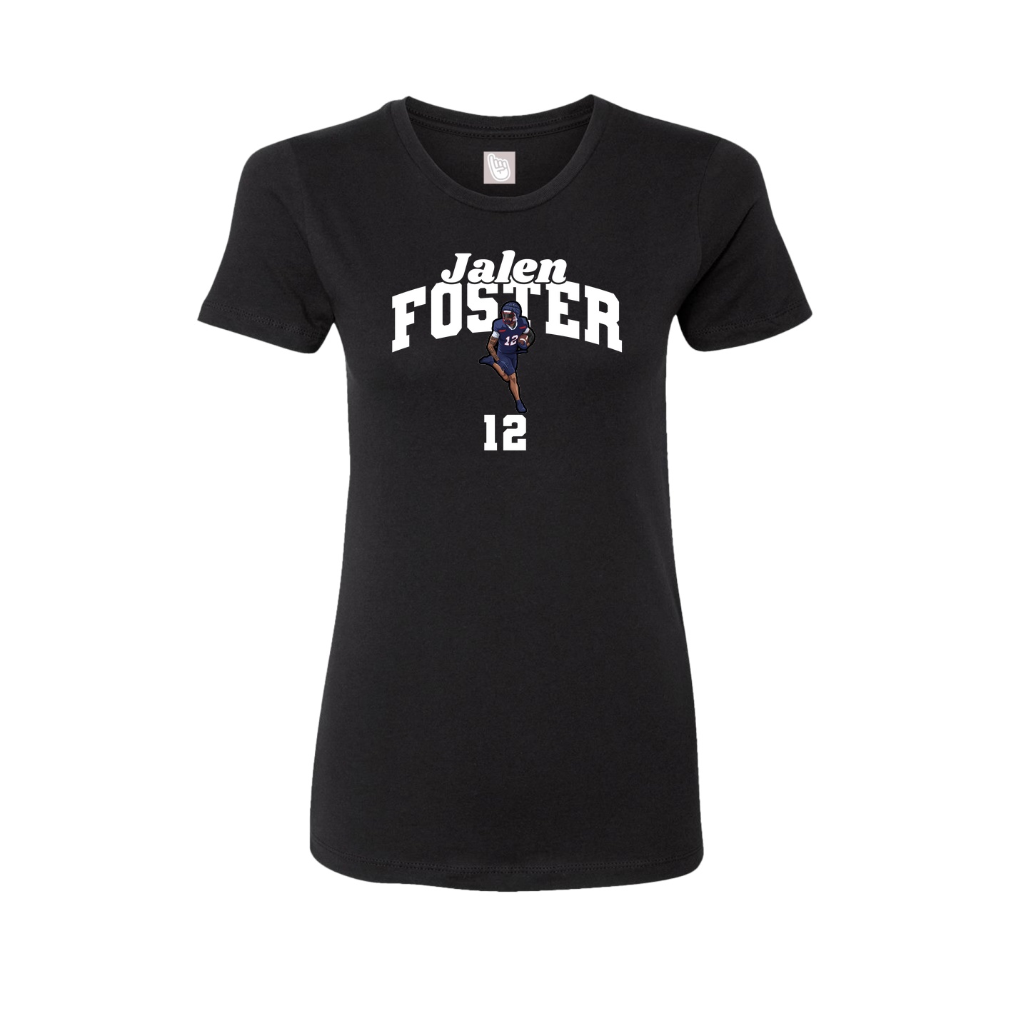 Fitted Women's Tee — Signature Arch in Black