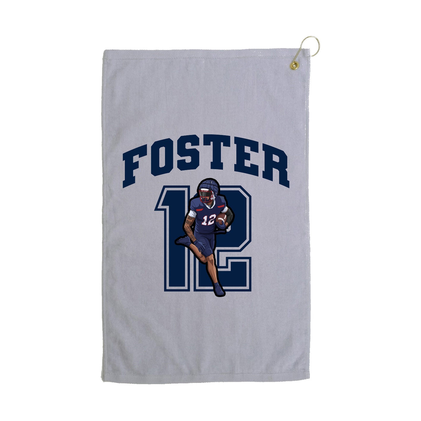Golf Towel — Number in Grey