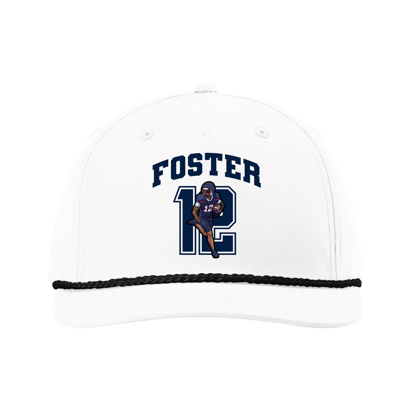 Five-Panel Classic Rope Cap — Number in White