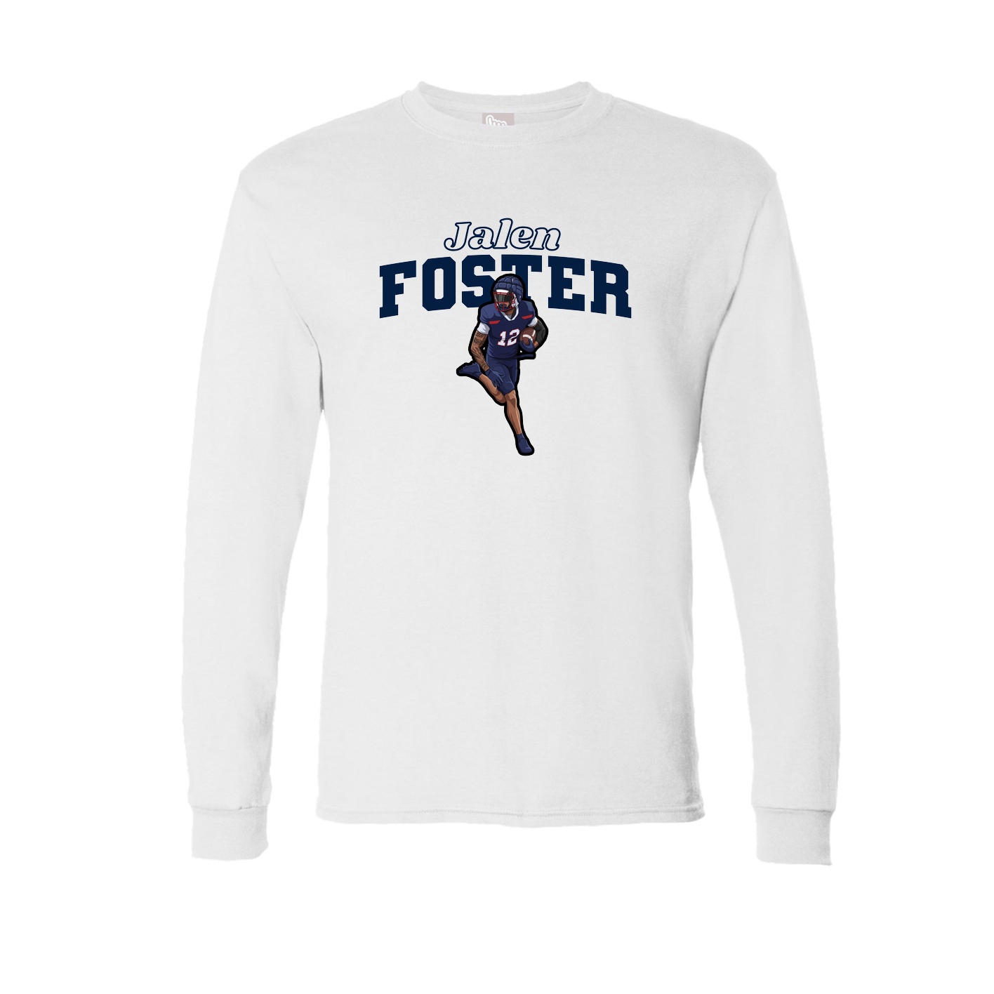 Long Sleeve Tee — Name Arch in White