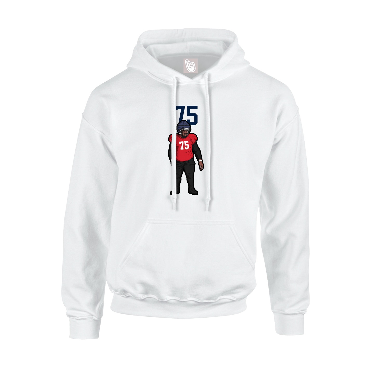 Youth Hoodie — Number Top in White