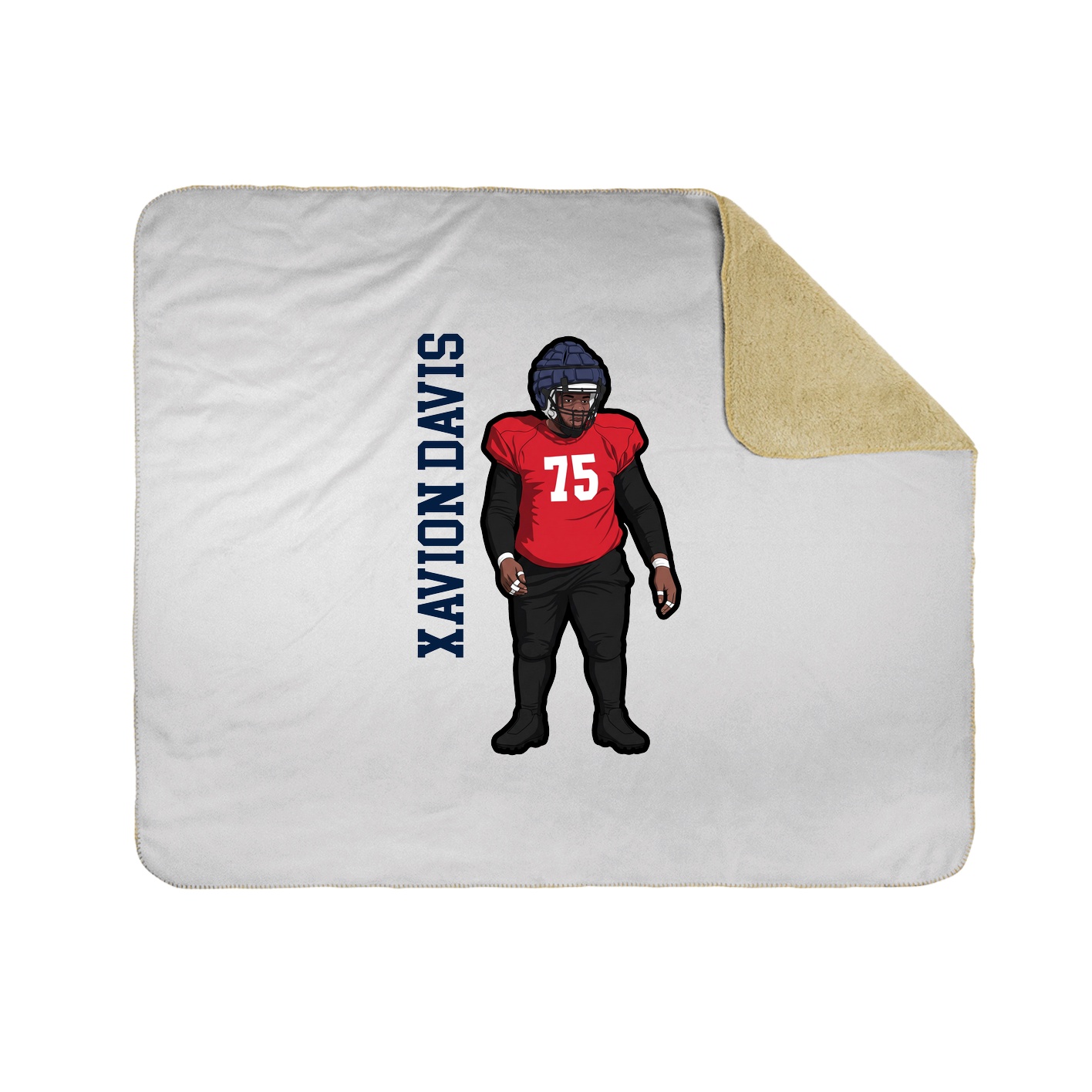 Throw Blanket — Name Vertical in White