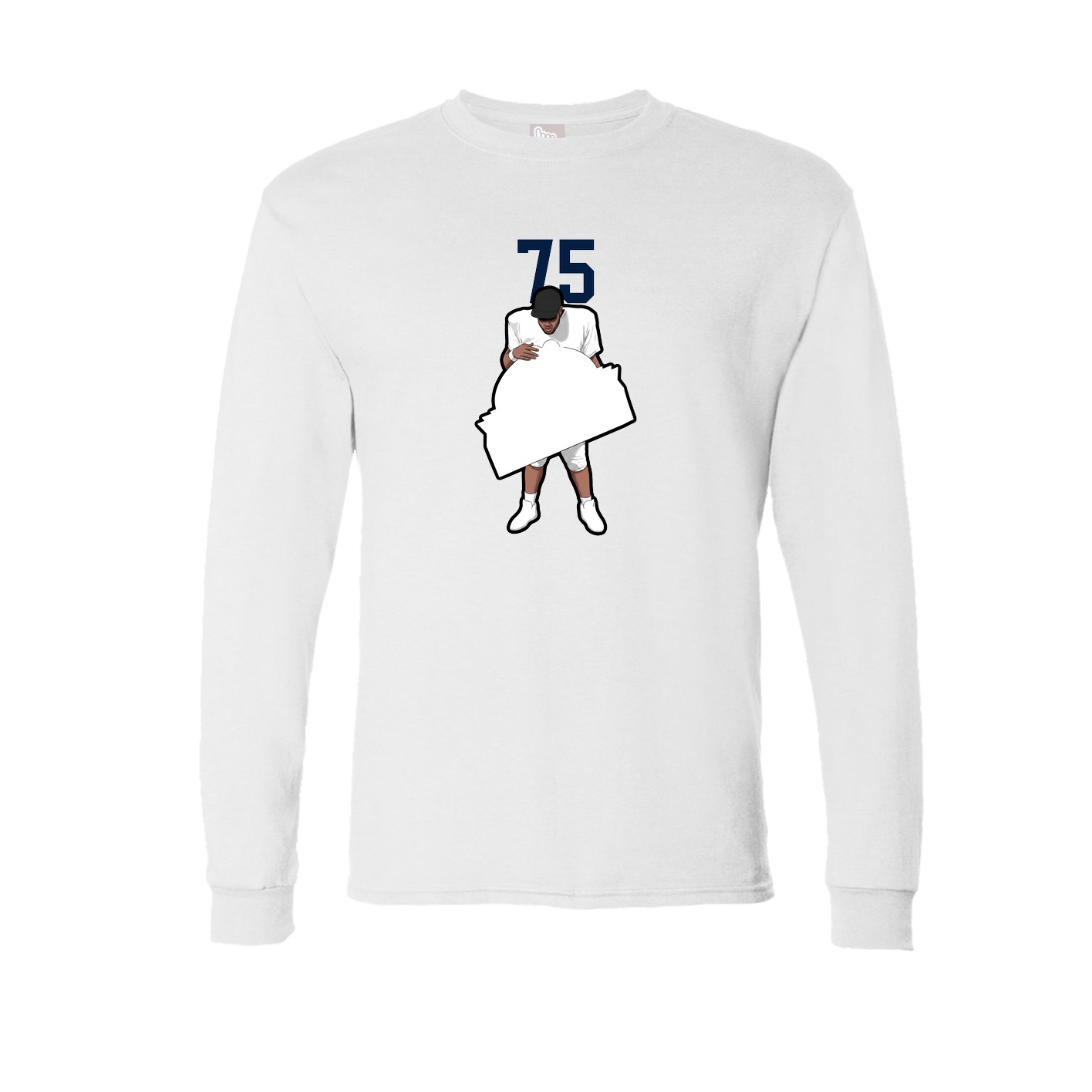 Long Sleeve Tee — Number Top in White
