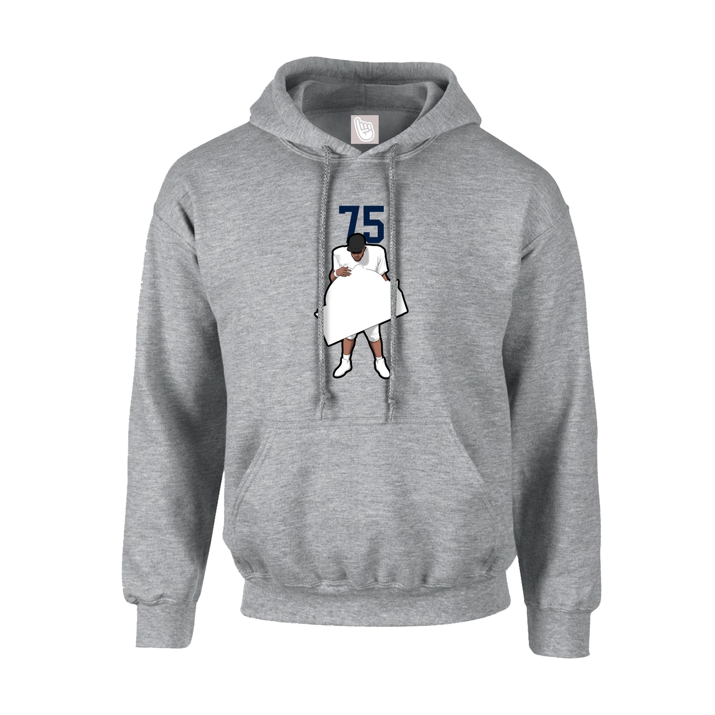 Hoodie — Number Top in Grey