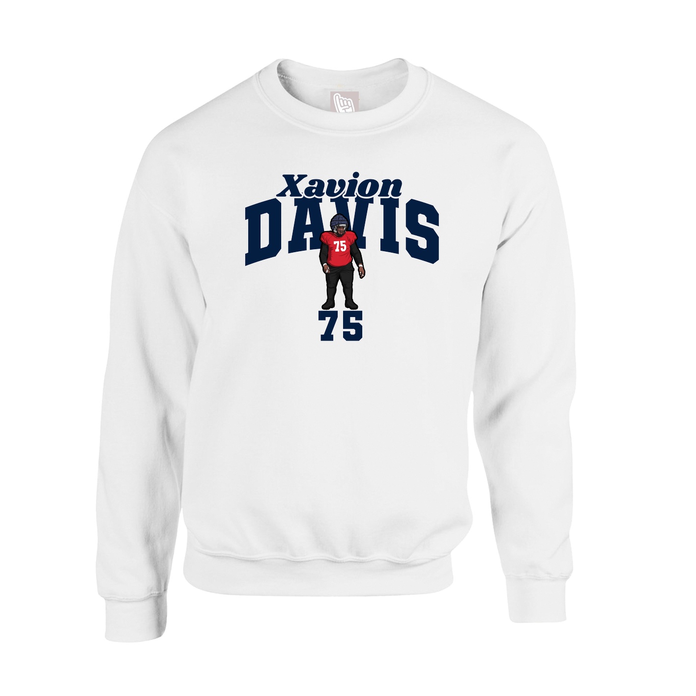 Fleece Crew — Signature Arch in White