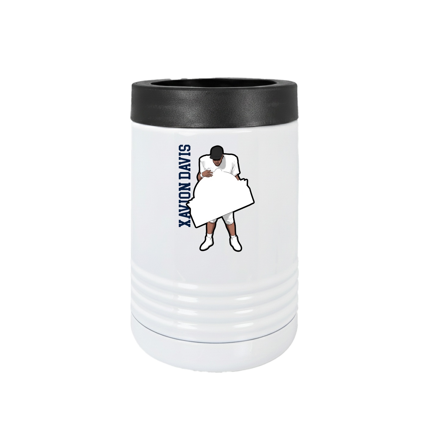 Beverage Holder — Name Vertical in White