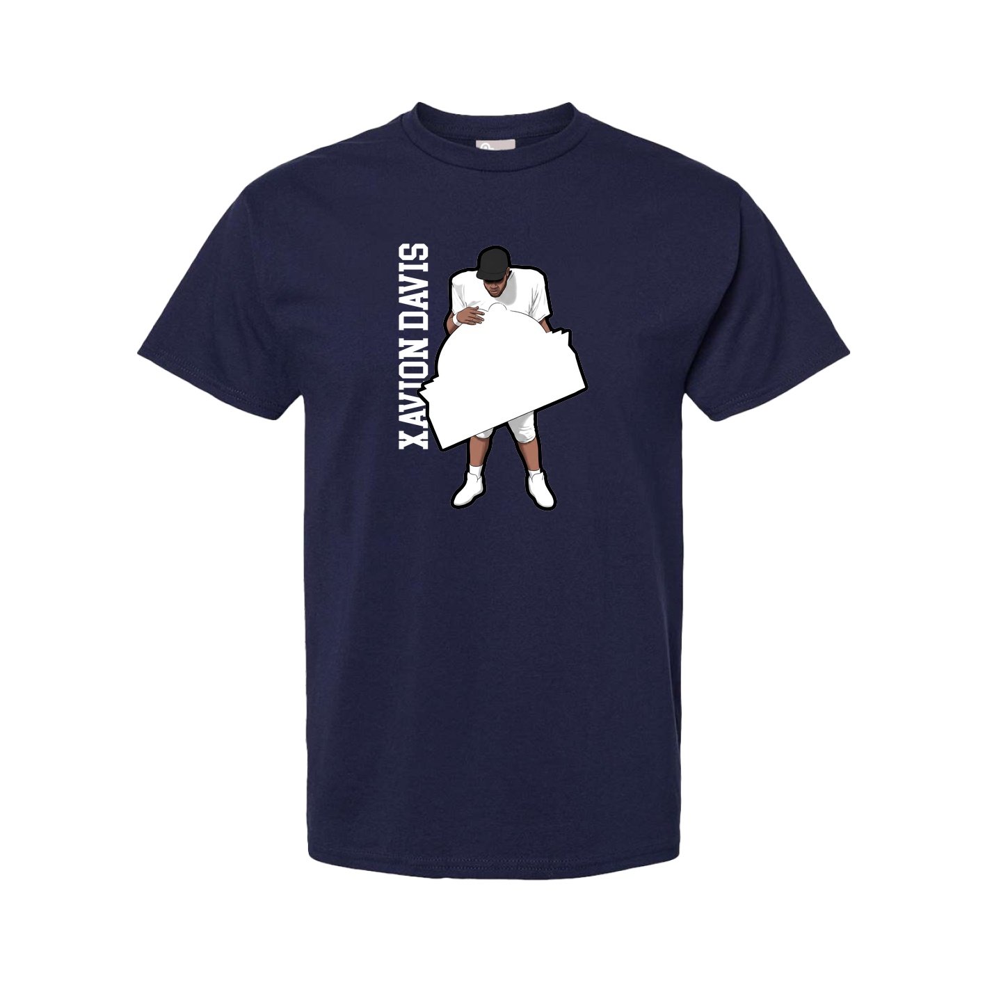 Tee — Name Vertical in Navy
