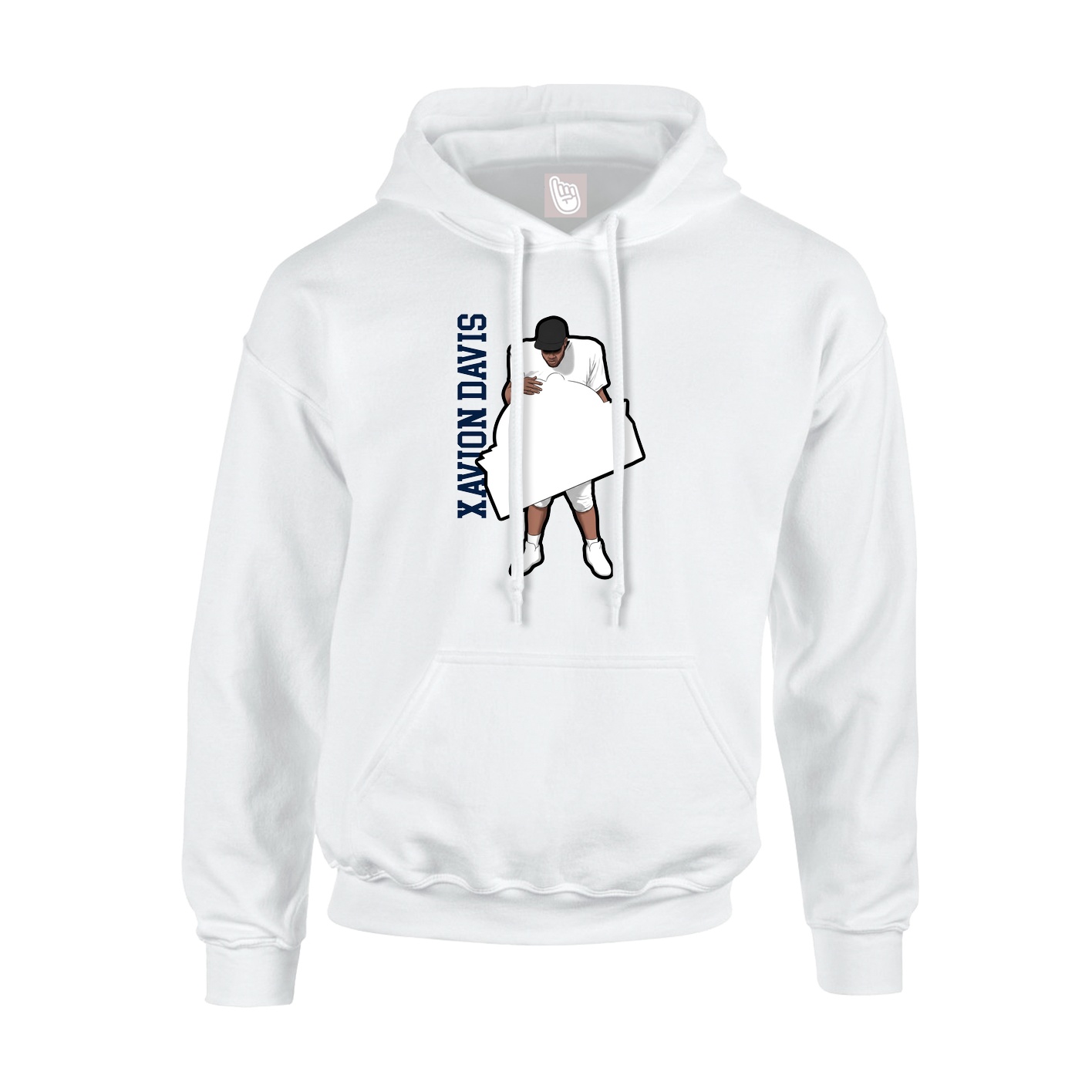 Hoodie — Name Vertical in White