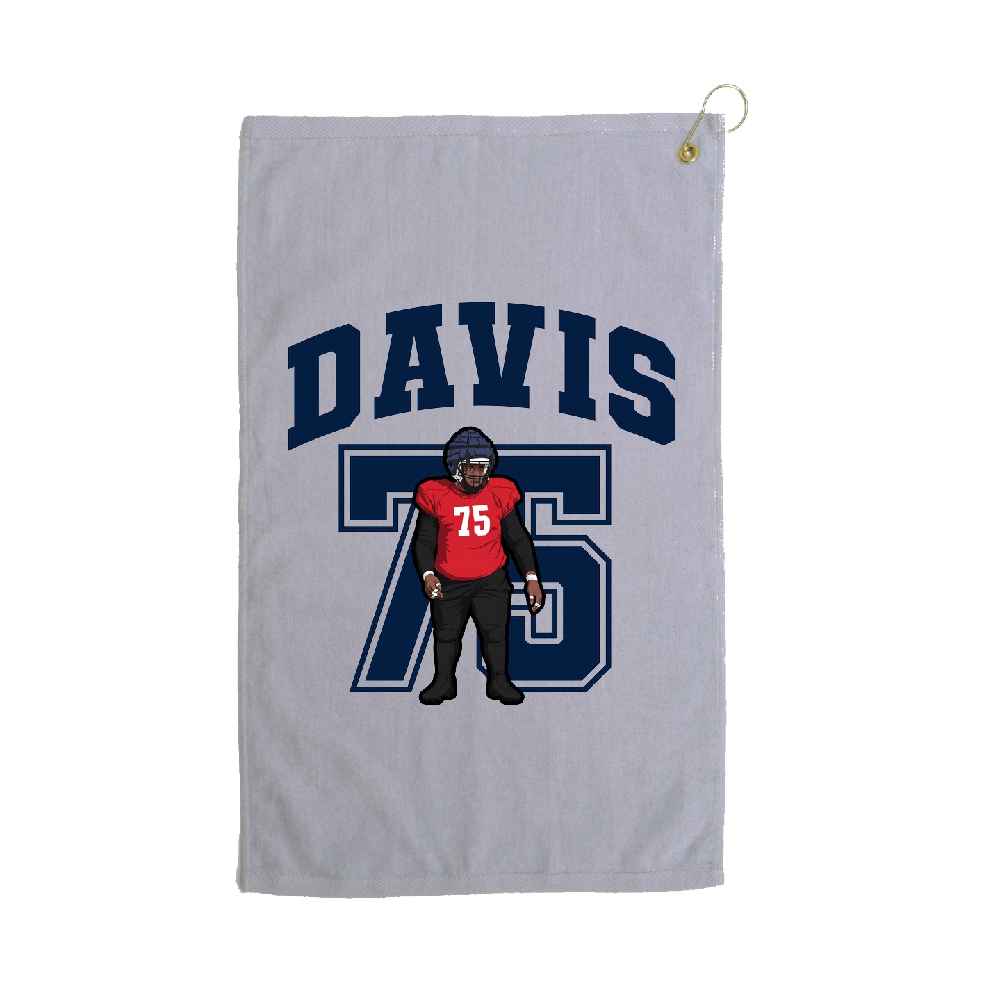 Golf Towel — Number in Grey