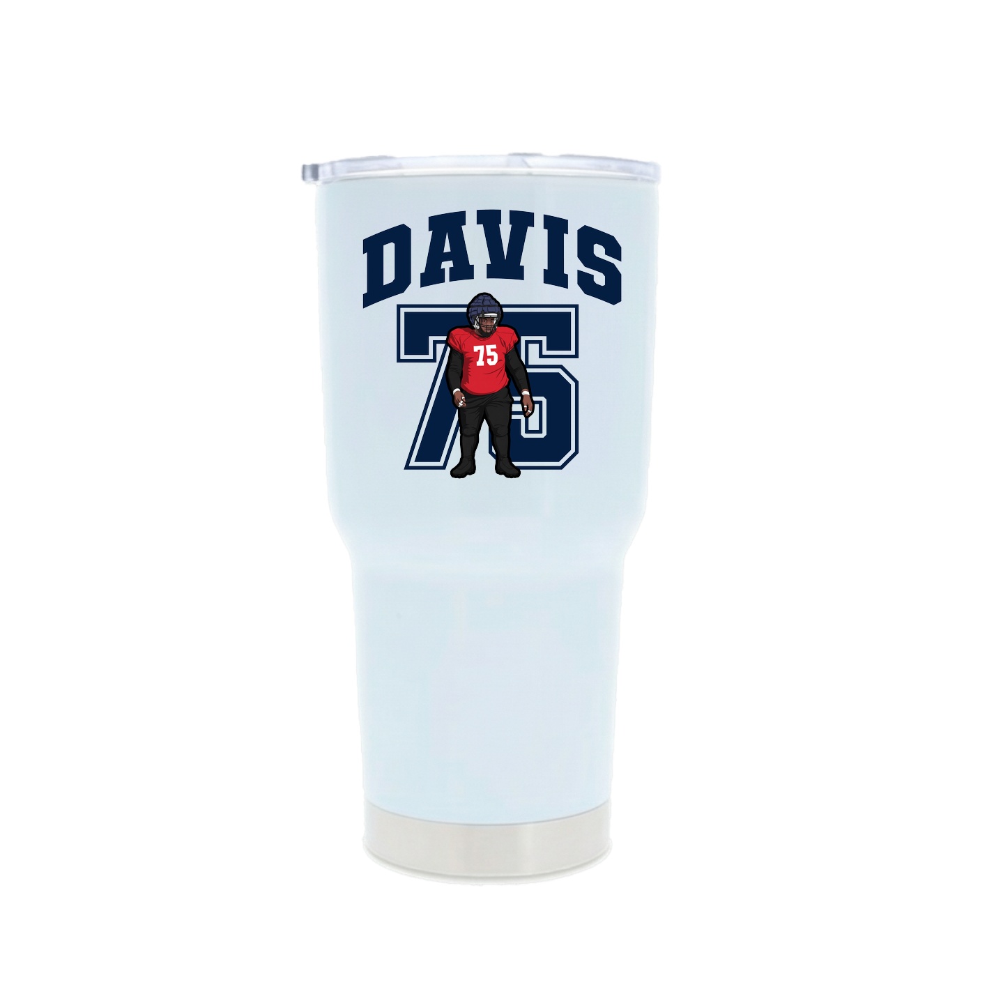 30oz Stainless Steel Tumbler — Number in White