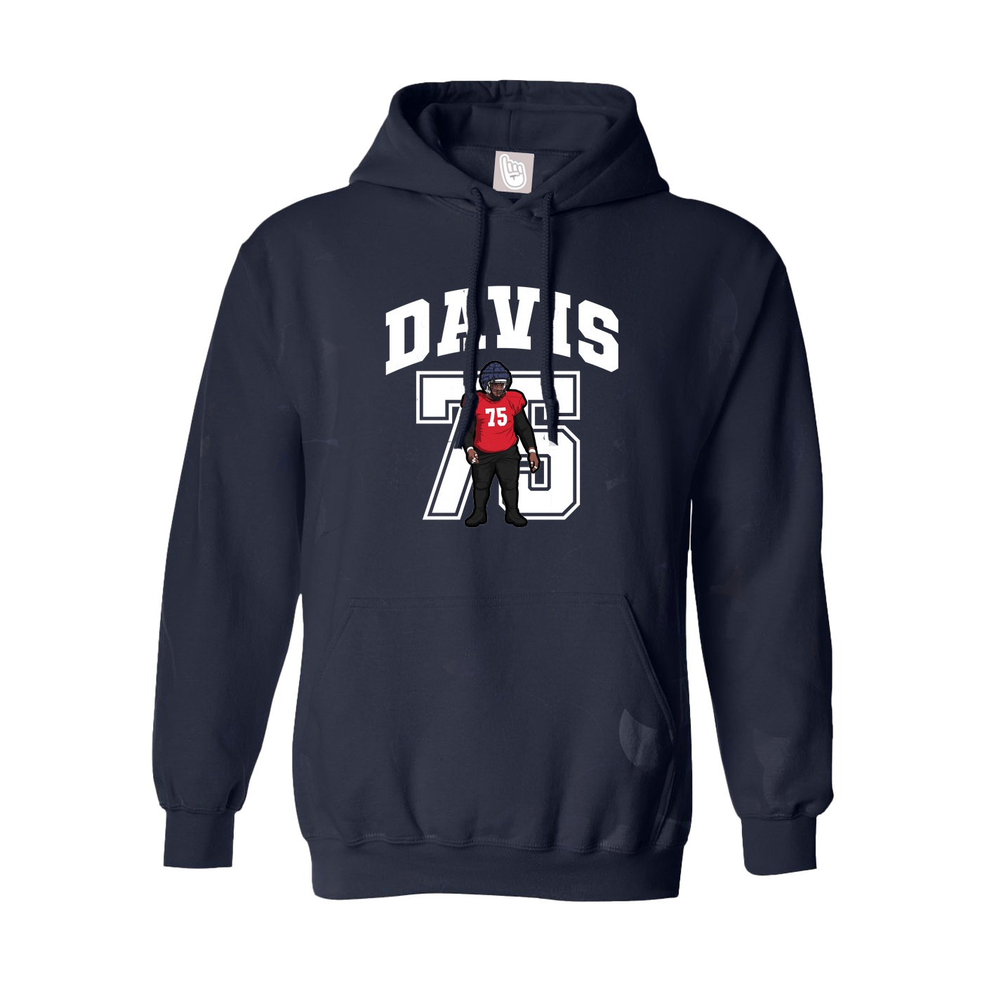 Youth Hoodie — Number in Navy