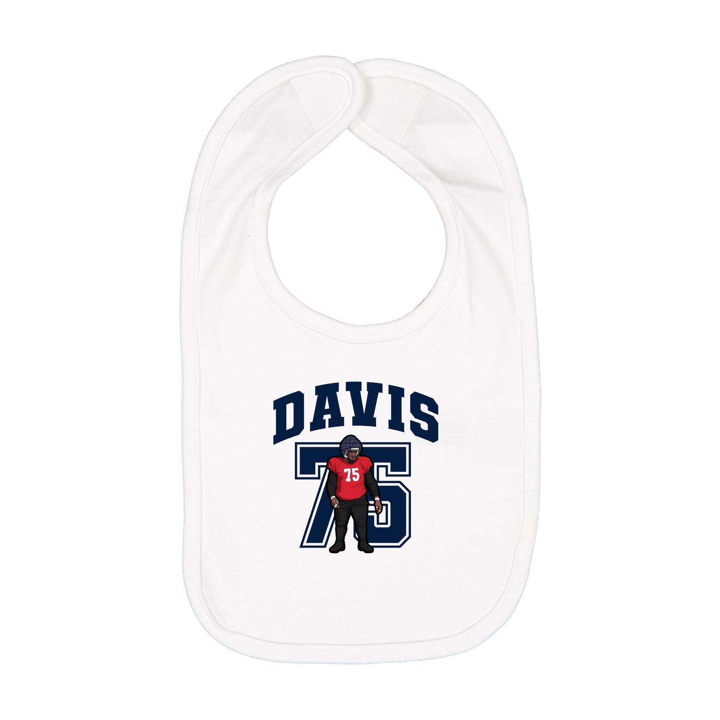 Infant Bib — Number in White