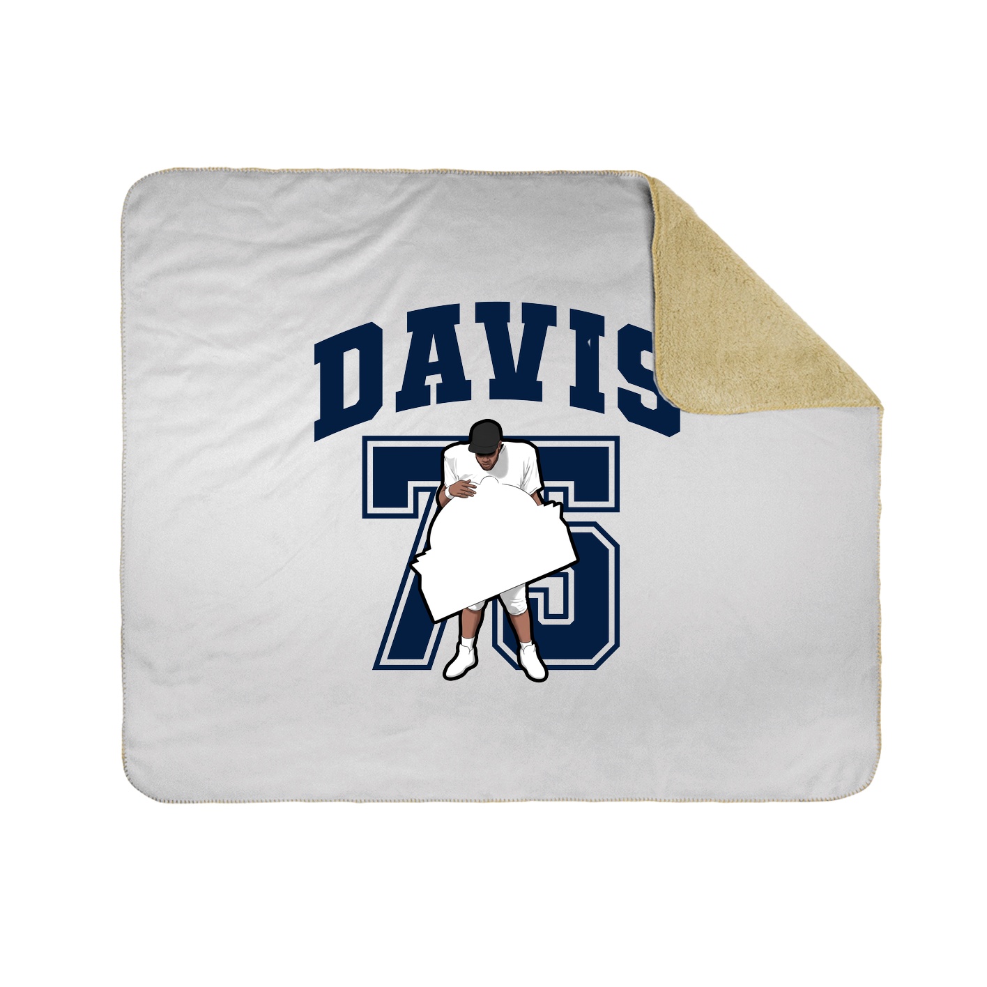 Throw Blanket — Number in White