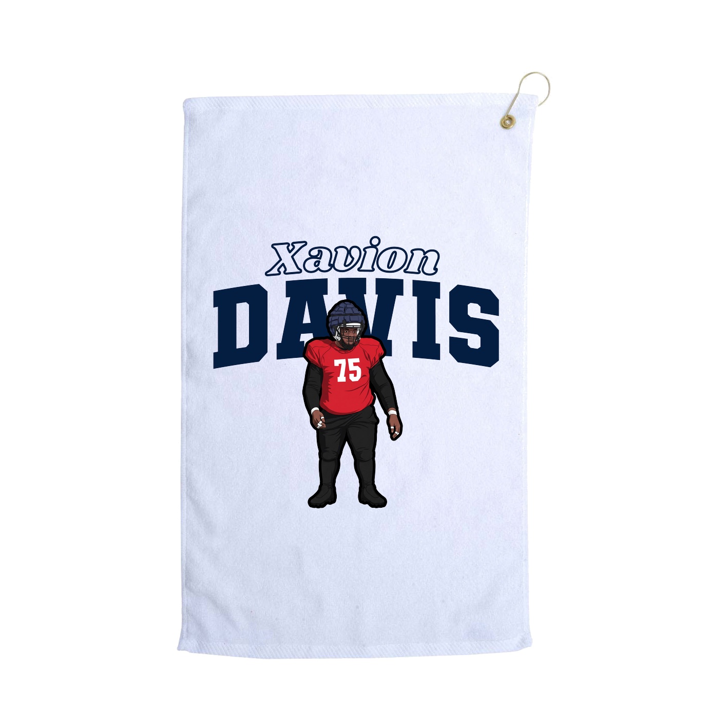 Golf Towel — Name Arch in White